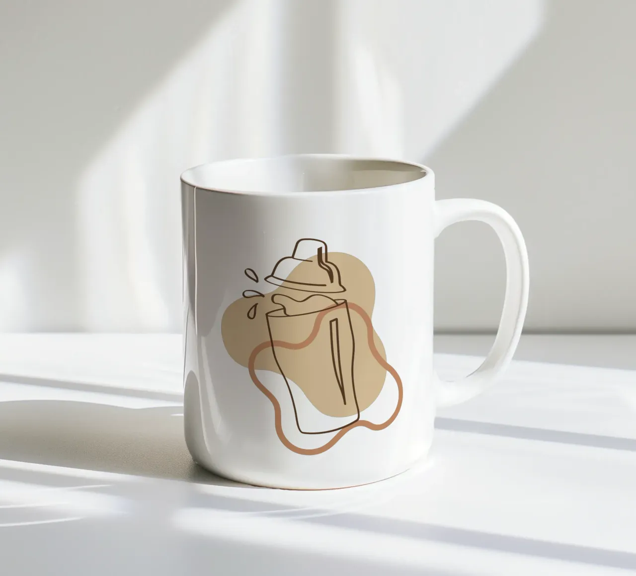 Simple minimalist boho drink ceramic mug by YSV MINIMALIST