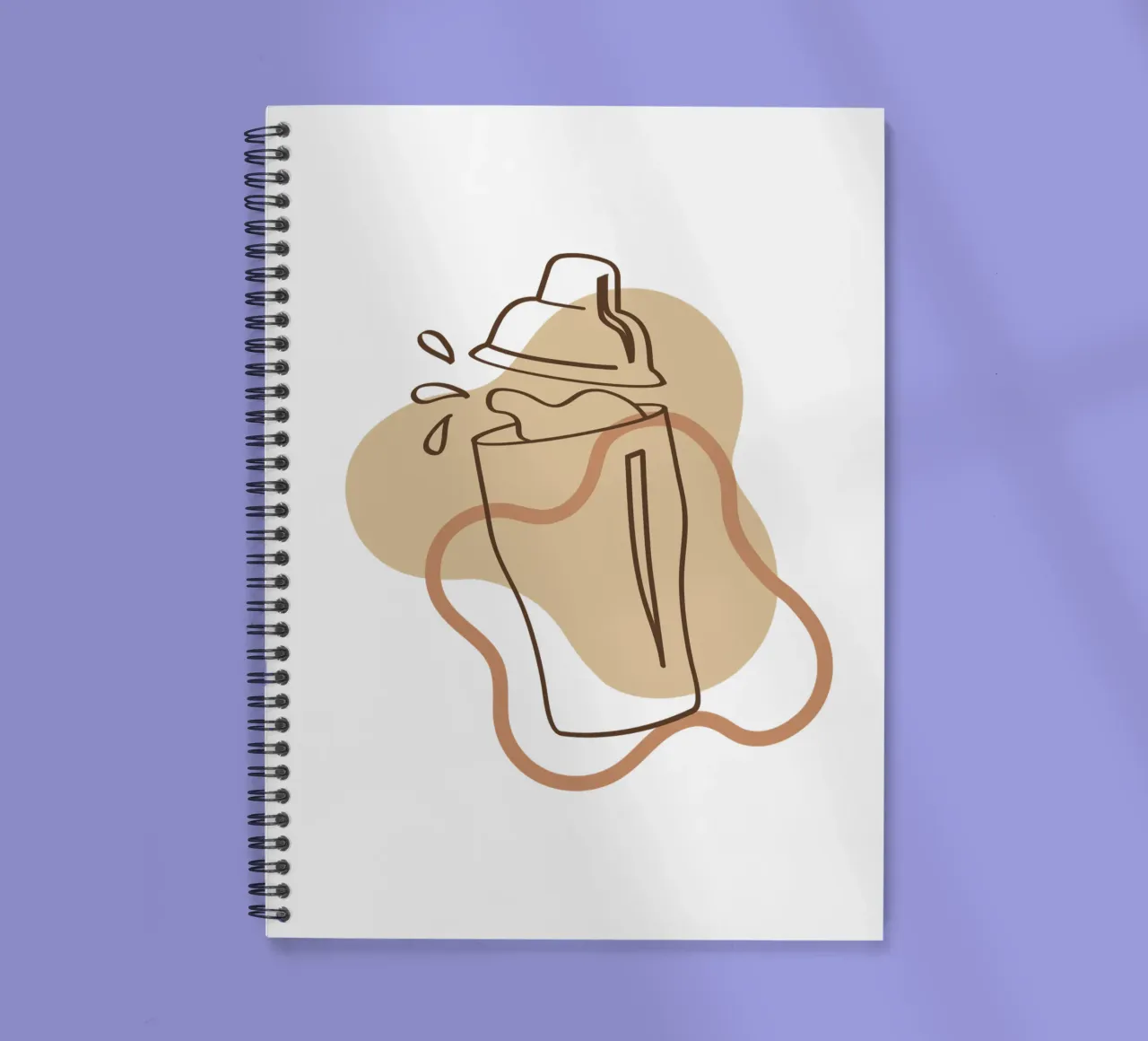 Simple minimalist boho drink spiral notebook by YSV MINIMALIST