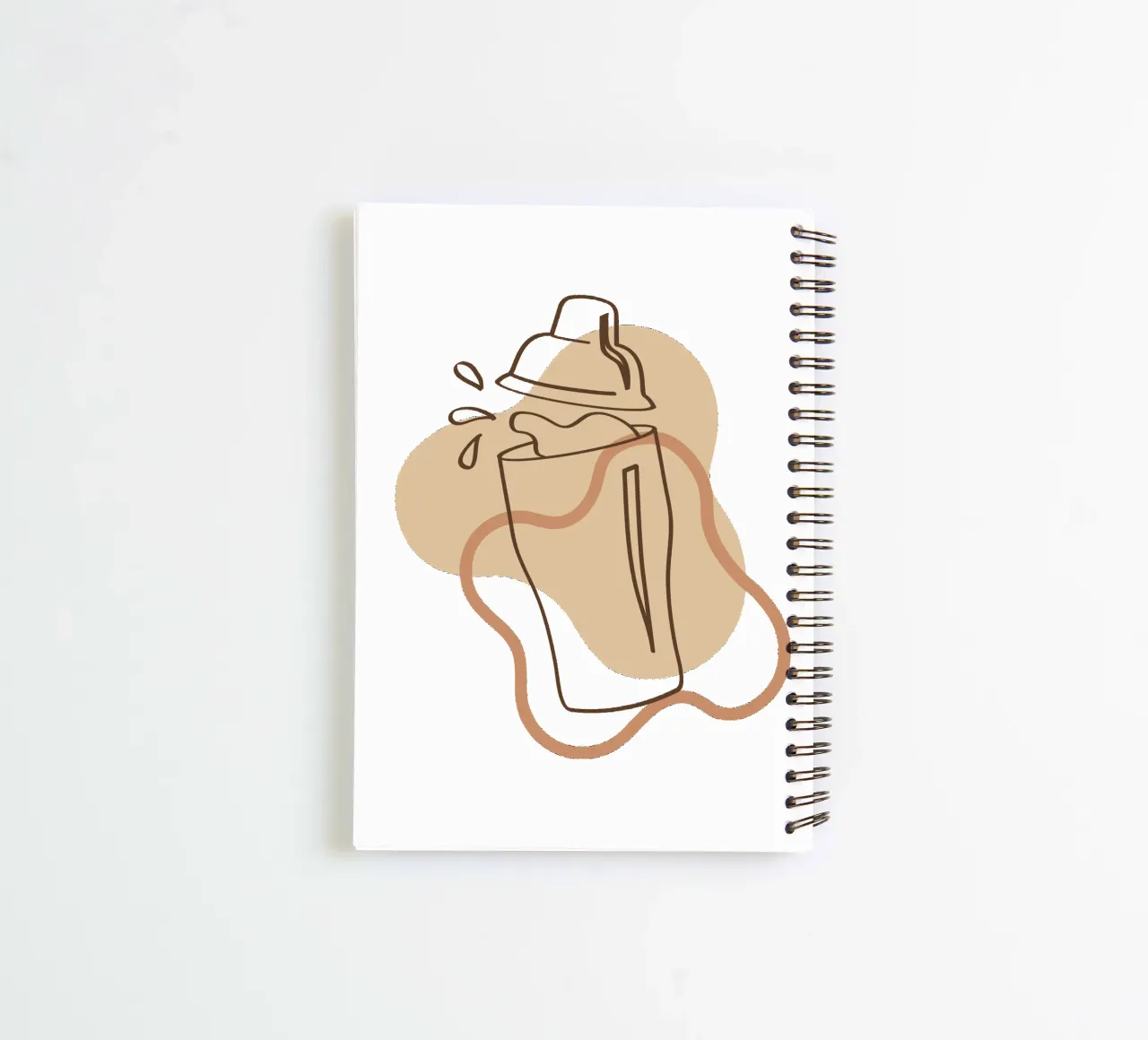 Simple minimalist boho drink spiral notebook by YSV MINIMALIST