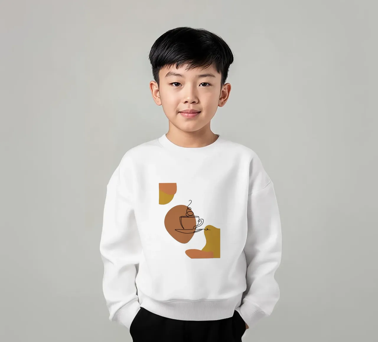 Semplice bevanda al caffè boho minimalista felpa bambino da YSV MINIMALIST