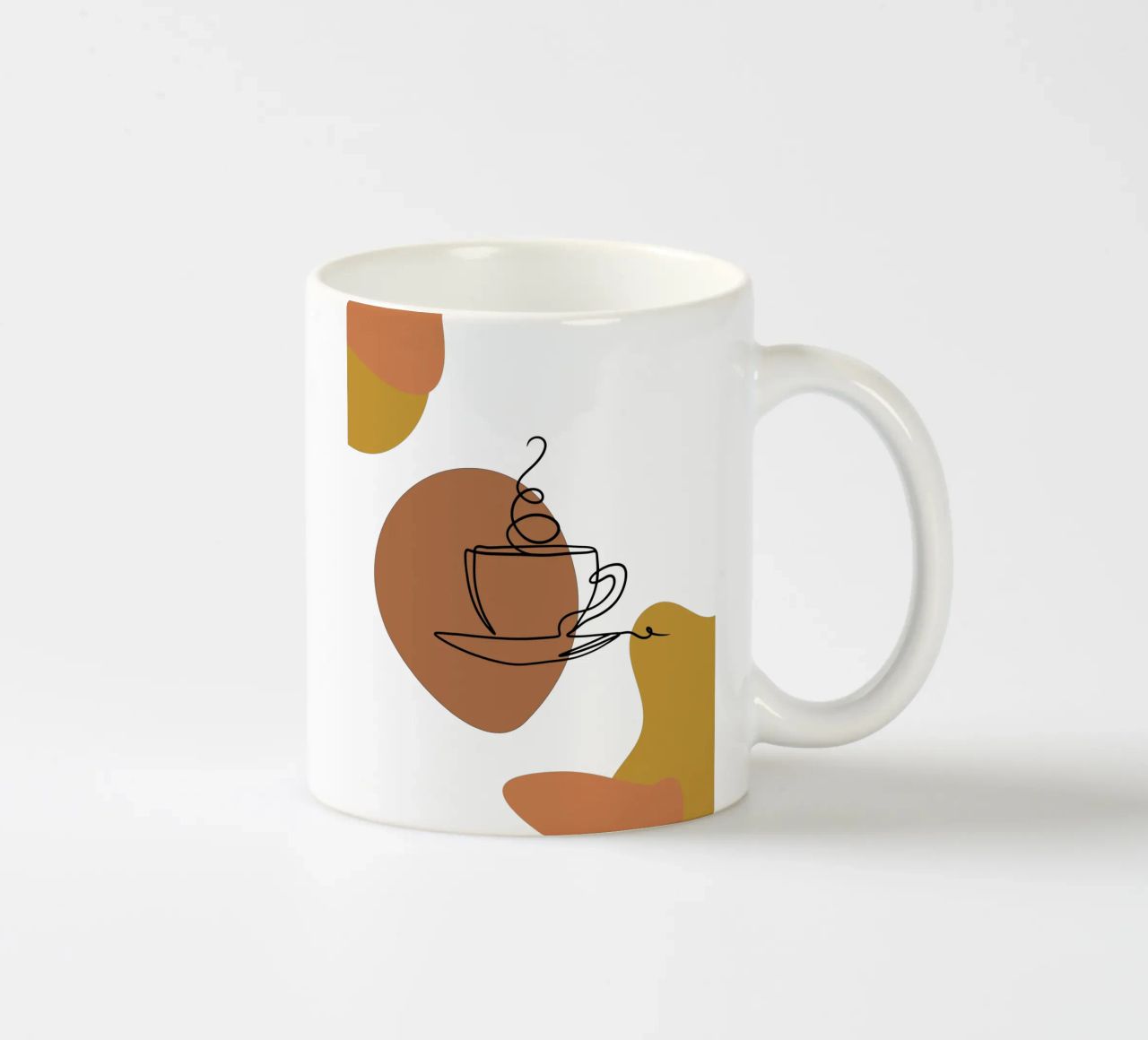 Simple minimalist boho coffee drink ceramic mug by YSV MINIMALIST