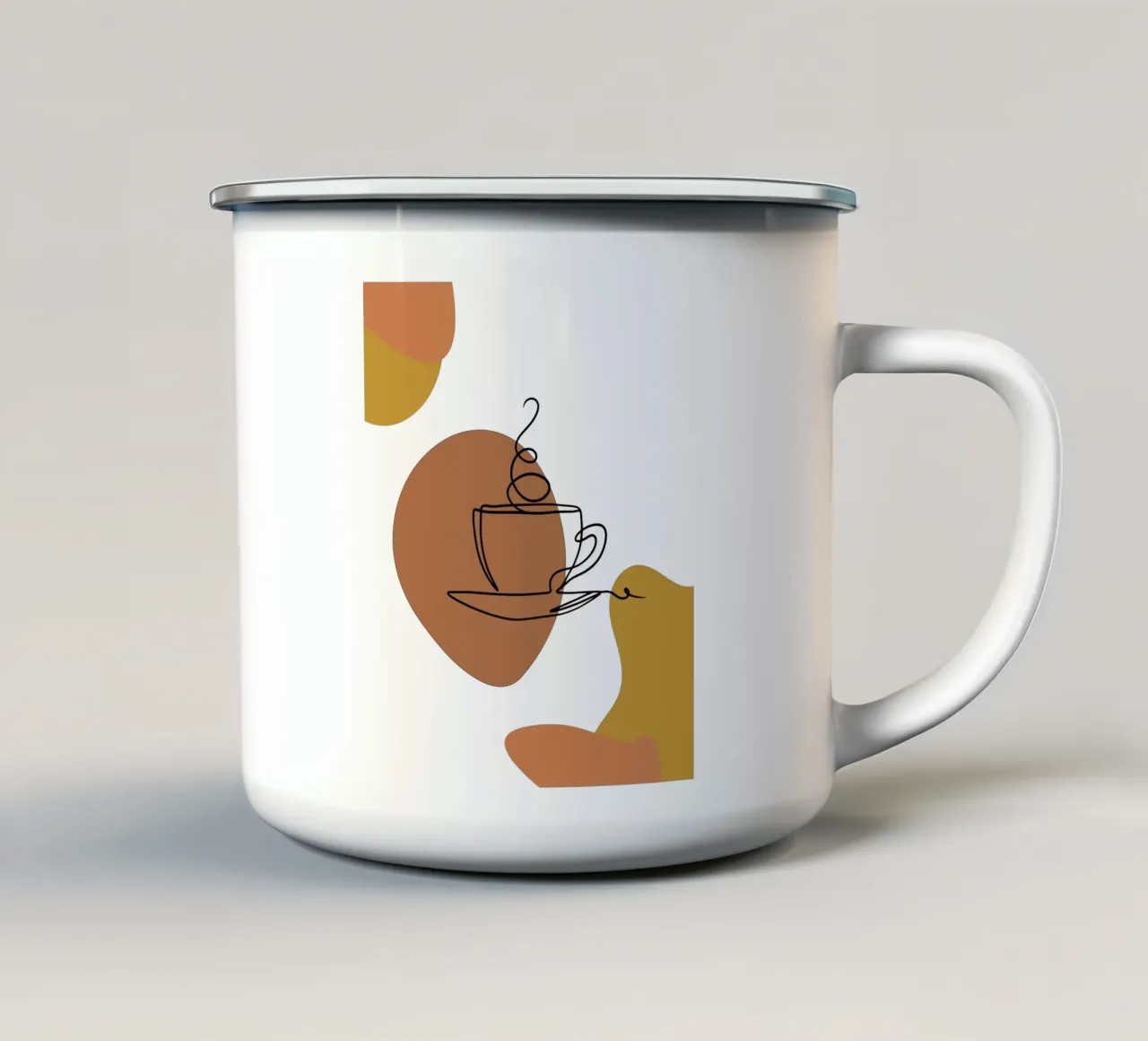 Simple minimalist boho coffee drink enamel mug by YSV MINIMALIST