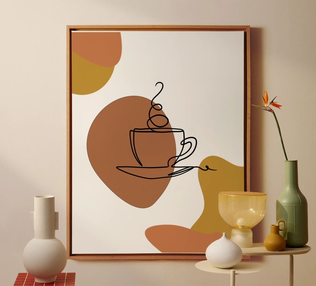 Simple minimalist boho coffee drink canvas by YSV MINIMALIST