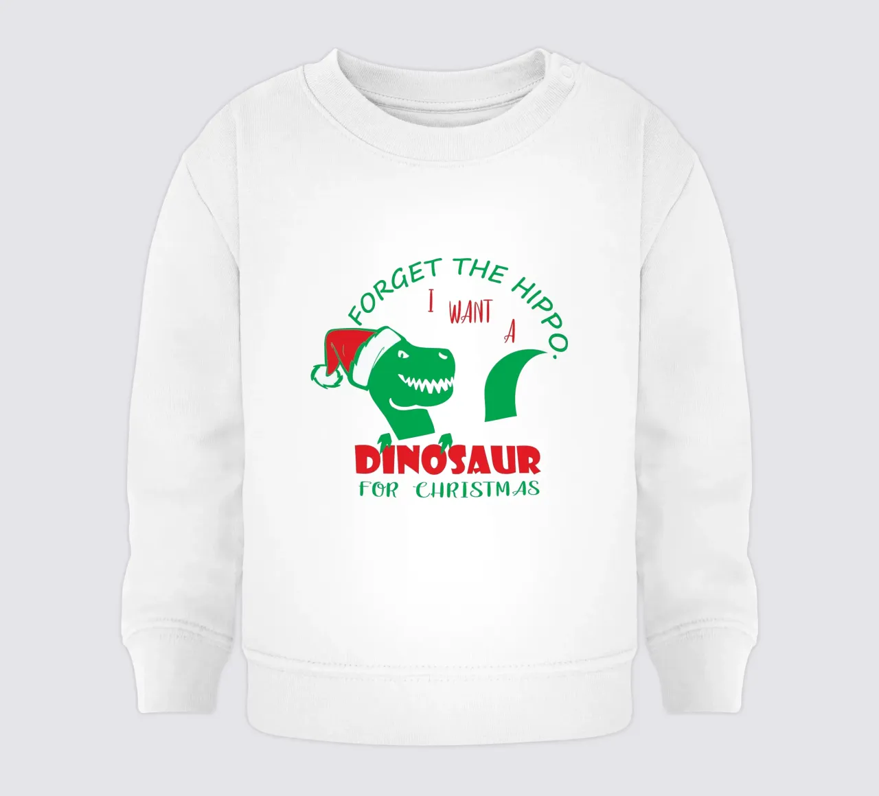Dimenticate l'ippopotamo, voglio un dinosauro per Natale. felpa neonato da vickeyroads