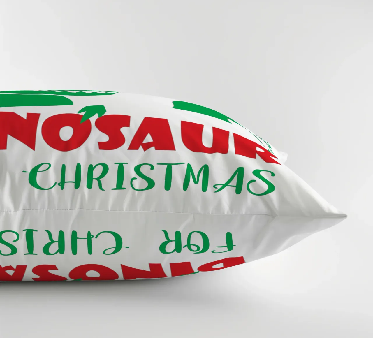 Dimenticate l'ippopotamo, voglio un dinosauro per Natale. cuscino da vickeyroads