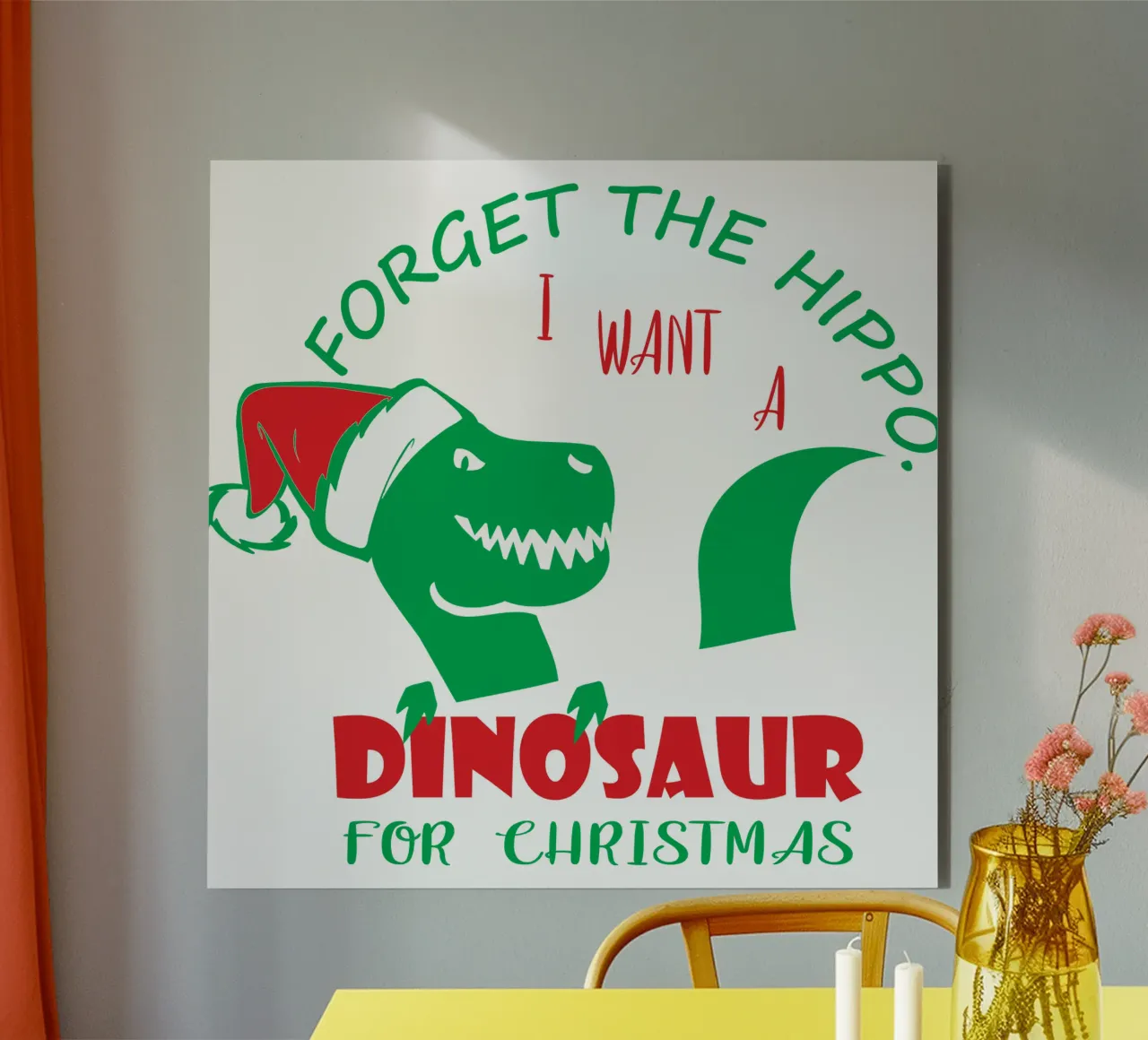 Dimenticate l'ippopotamo, voglio un dinosauro per Natale. alluminio dibond da vickeyroads