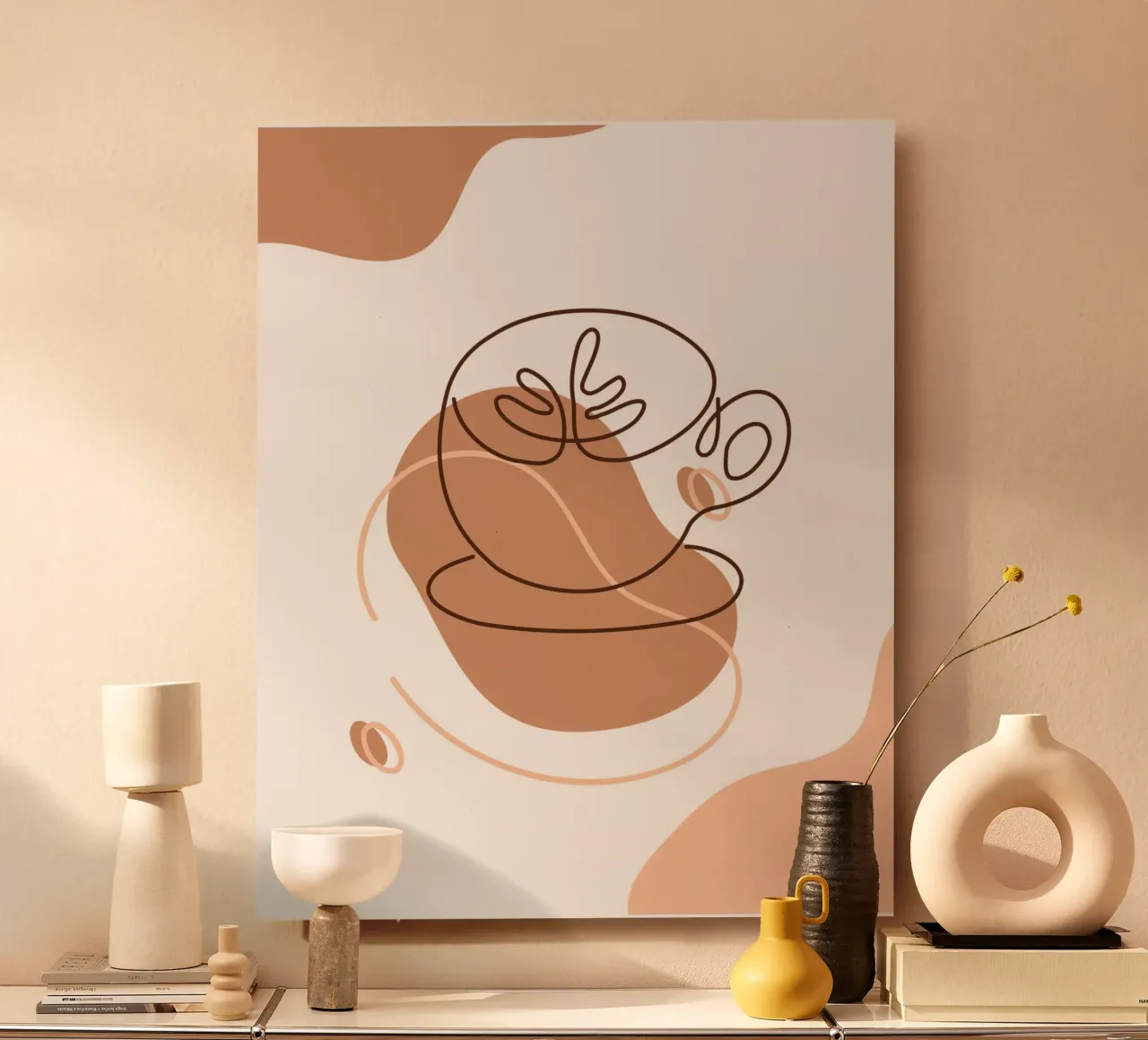 Bevanda minimalista al caffè boho alluminio dibond da YSV MINIMALIST