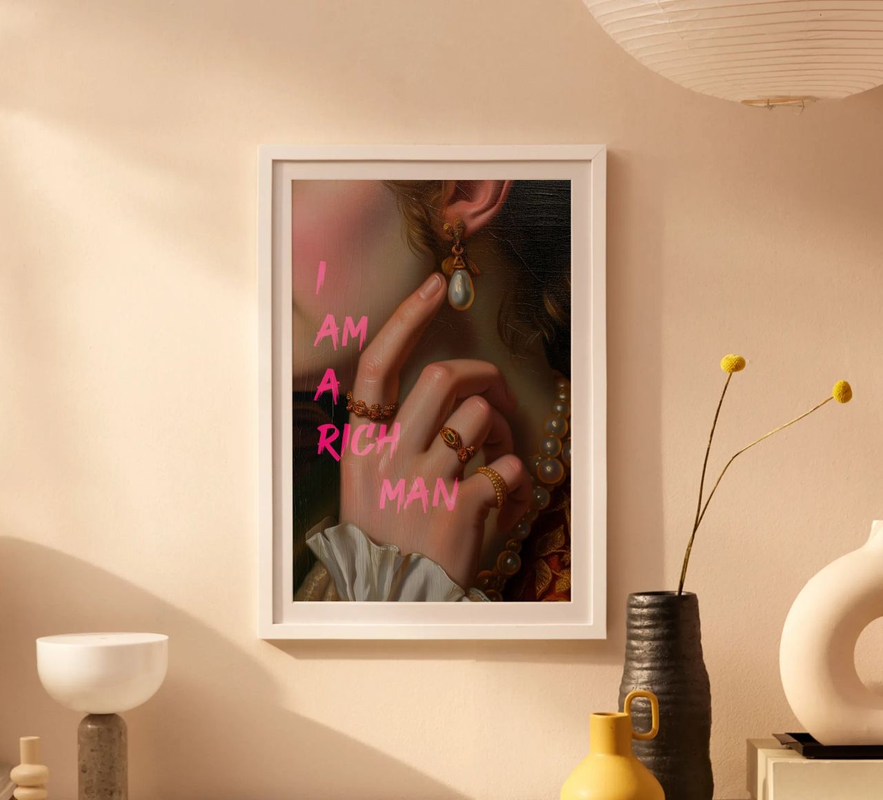 Gouden Rijk Meisje poster met aluminium frame van Carinaprint