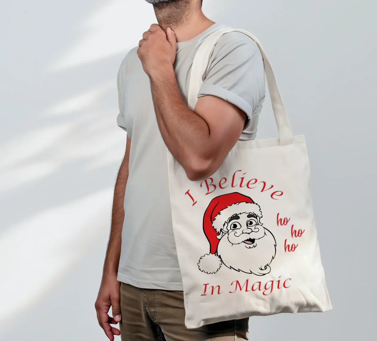 Ich glaube an den magischen Weihnachtsmann Jutebeutel von vickeyroads