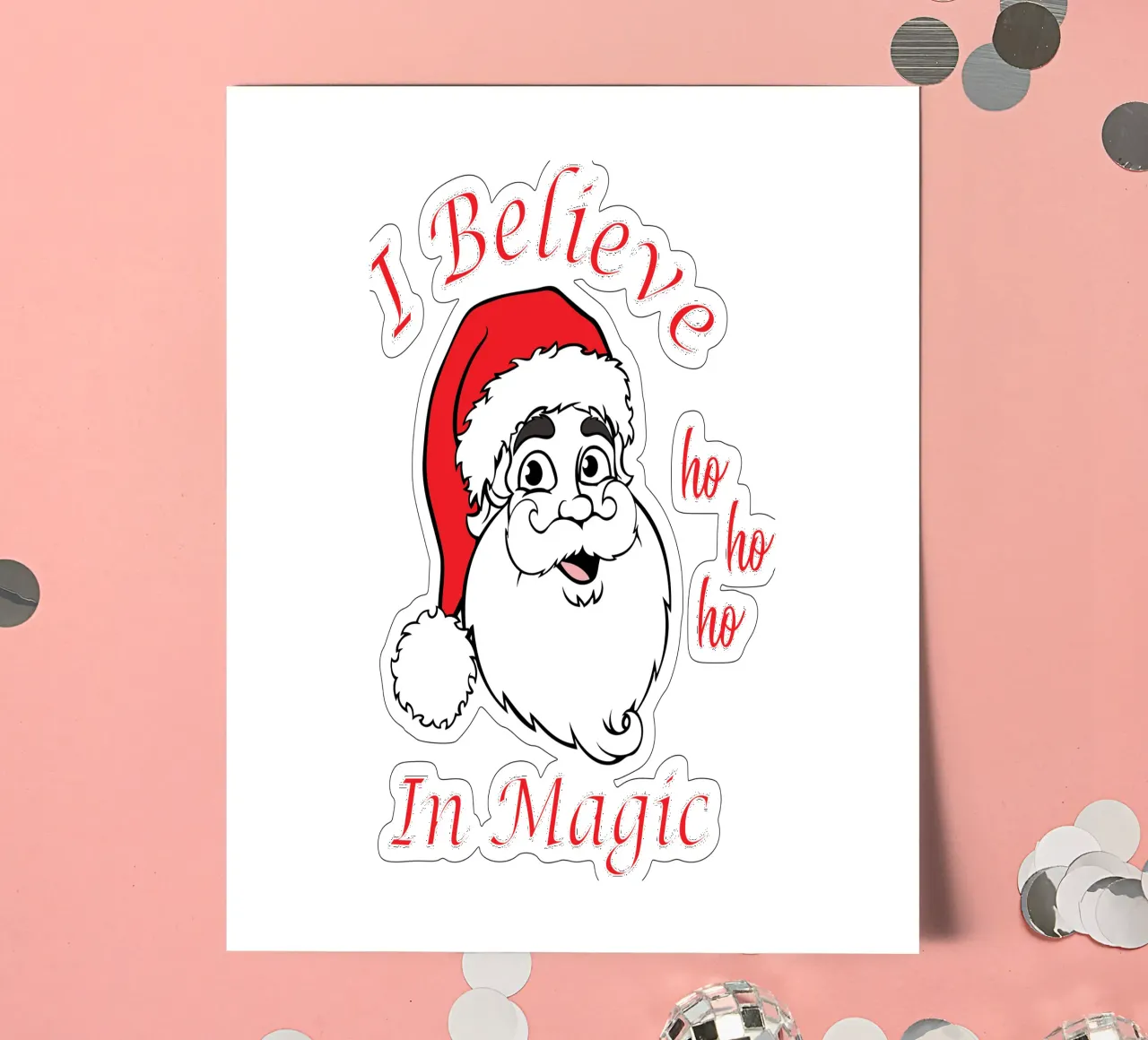 Credo nella magia di Babbo Natale foglio adesivo da vickeyroads