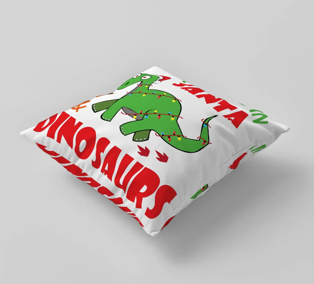 Credo in Babbo Natale e nei dinosauri cuscino da vickeyroads