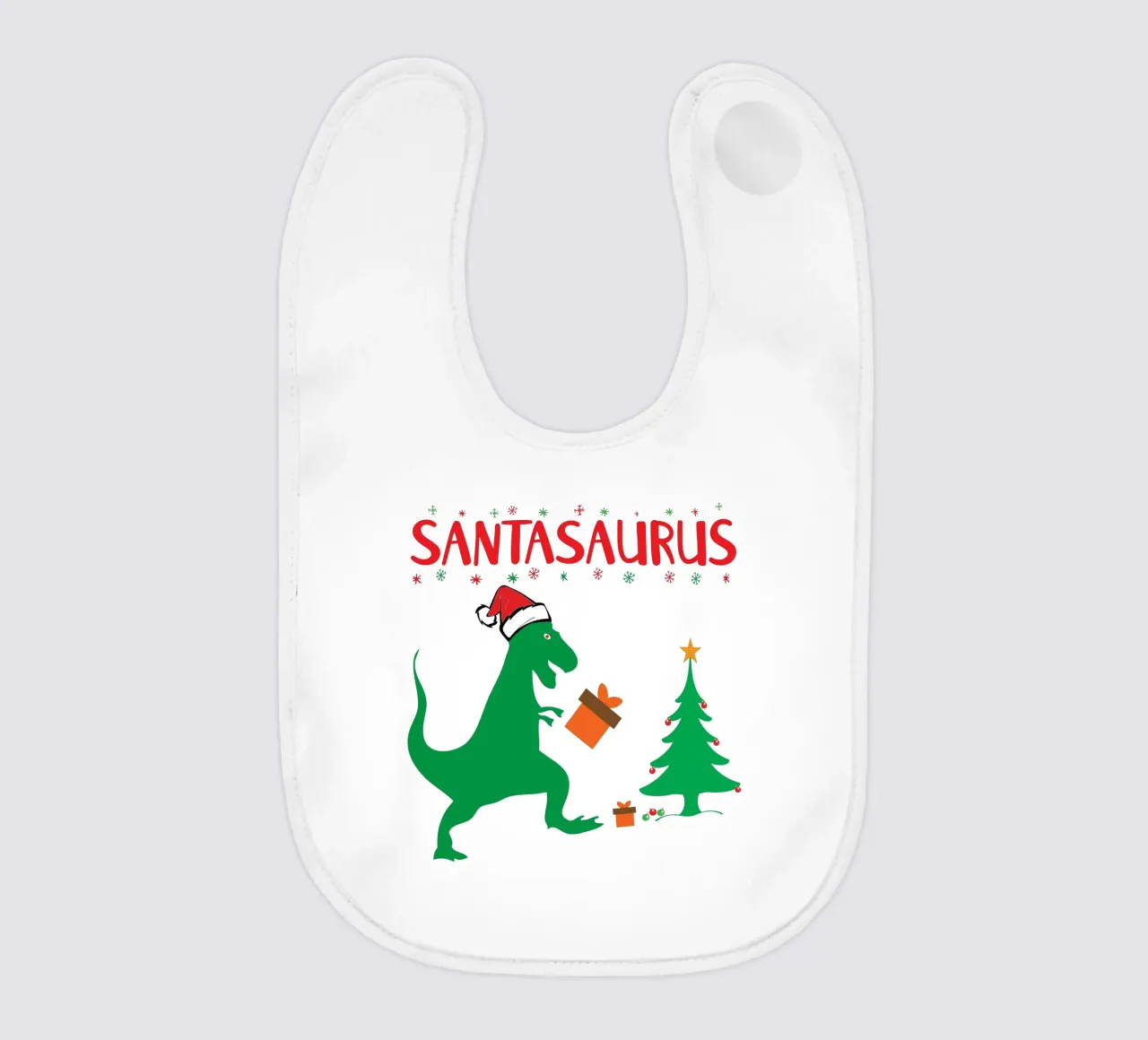 santasaurus funny design baby bib by vickeyroads