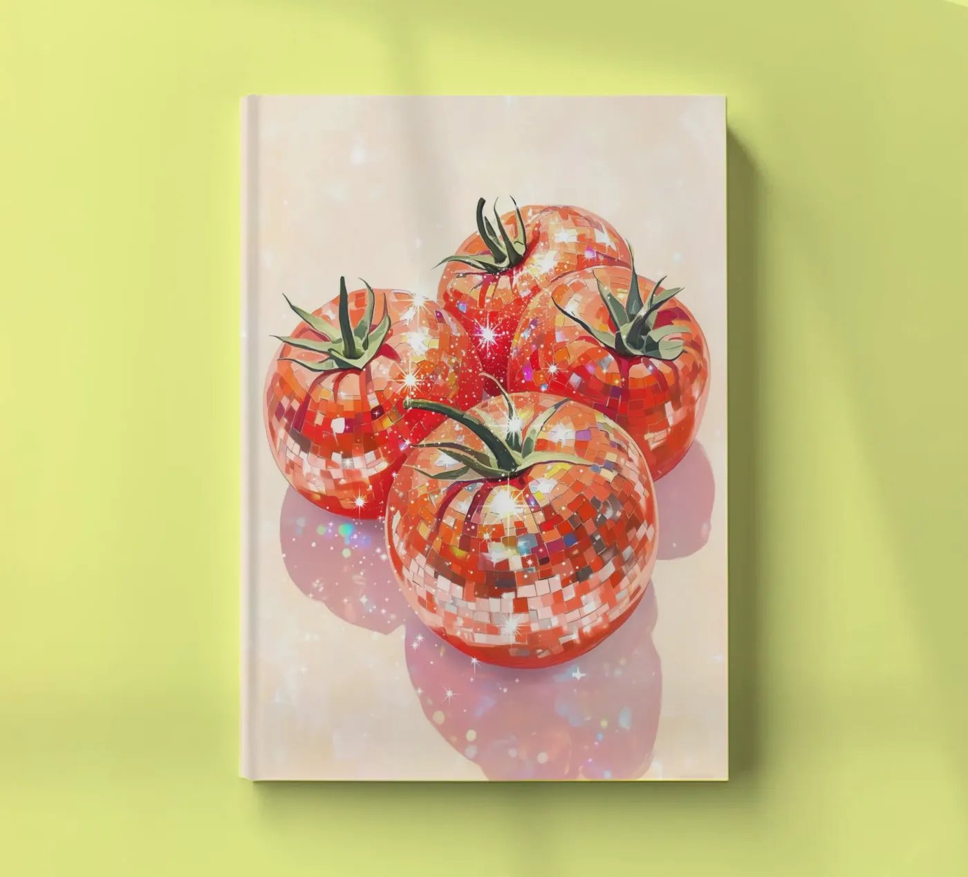 Glitzernde Disco-Ball-Tomaten Notizbuch von Melloi Art Print
