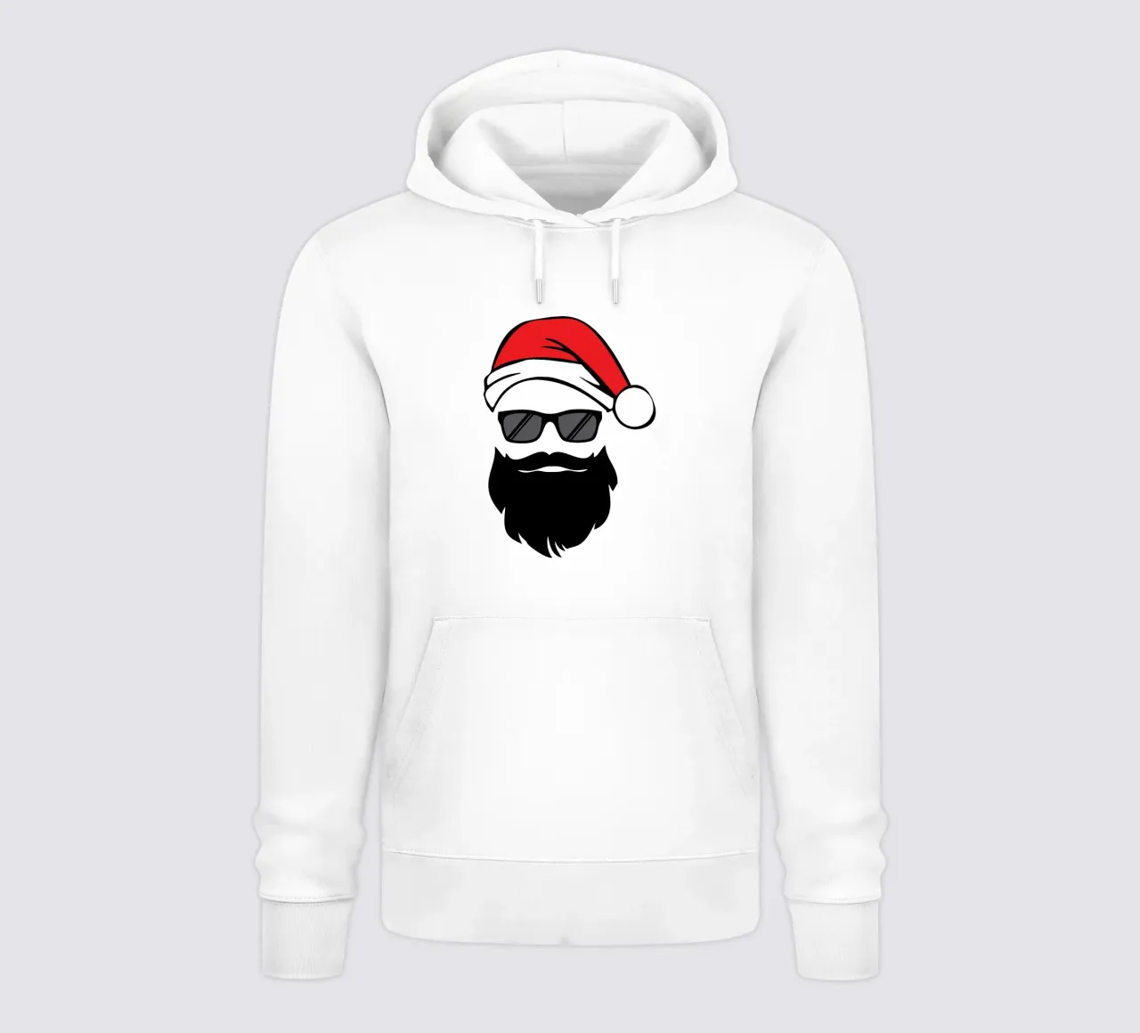 Babbo Natale faccia buffa art design felpa con cappuccio da vickeyroads