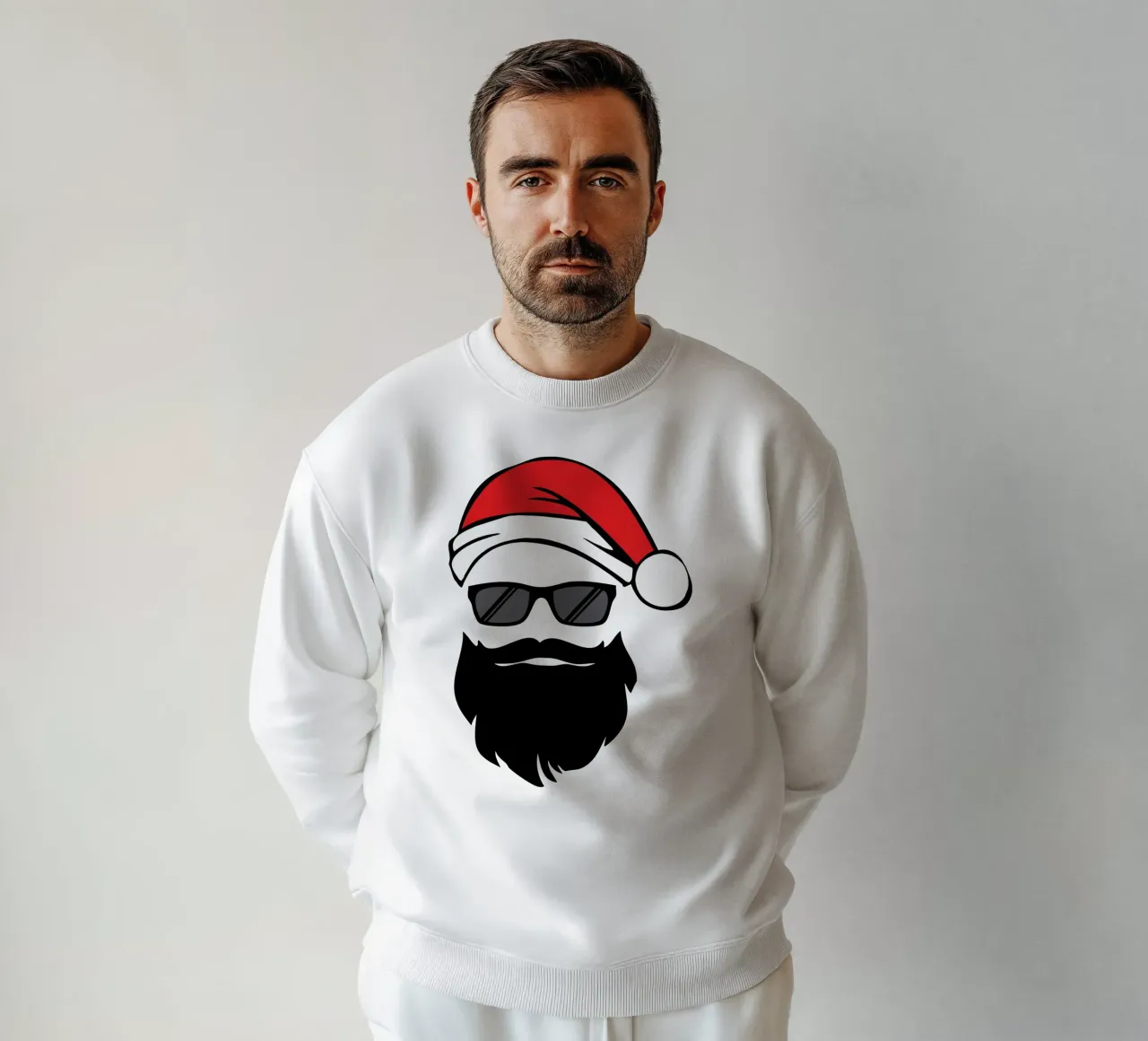 Babbo Natale faccia buffa art design felpa da vickeyroads