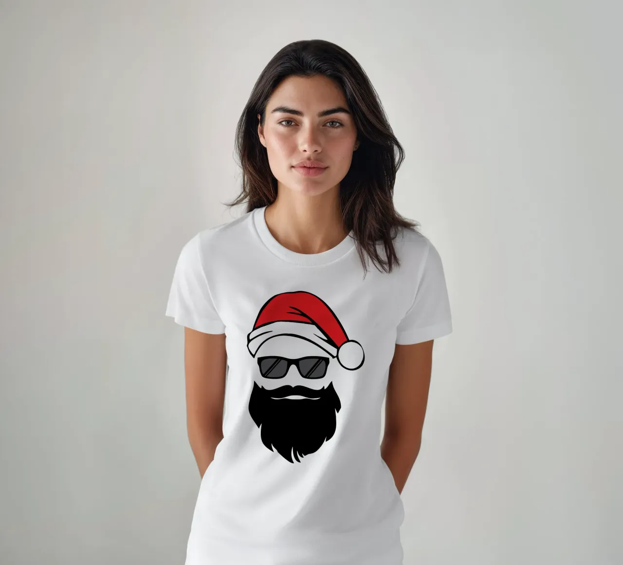 Babbo Natale faccia buffa art design t-shirt da vickeyroads