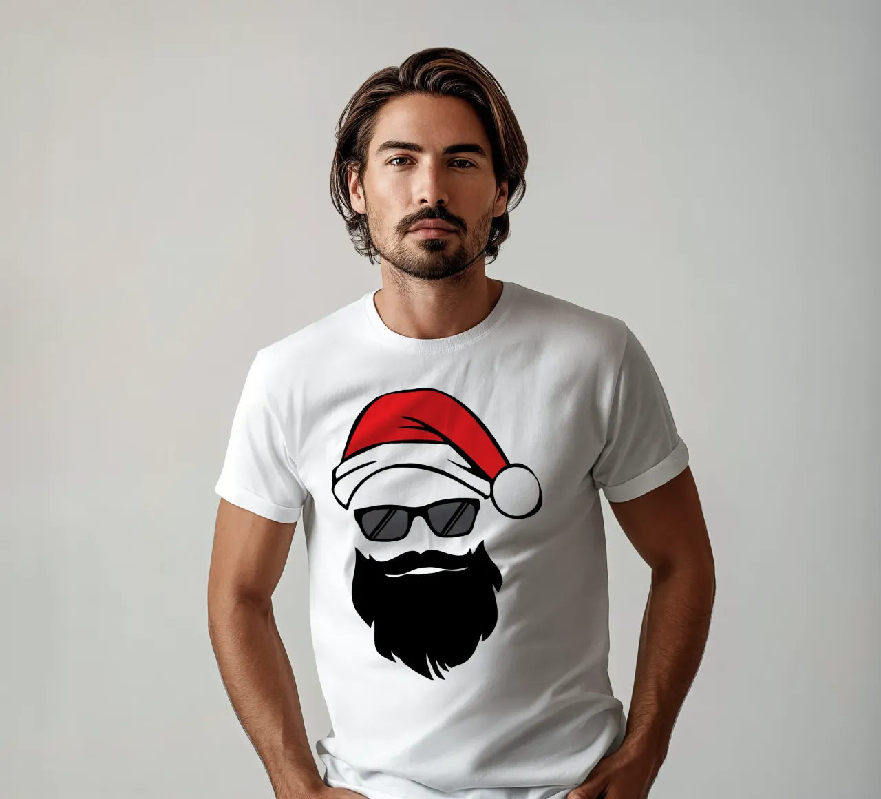 Babbo Natale faccia buffa art design t-shirt da vickeyroads