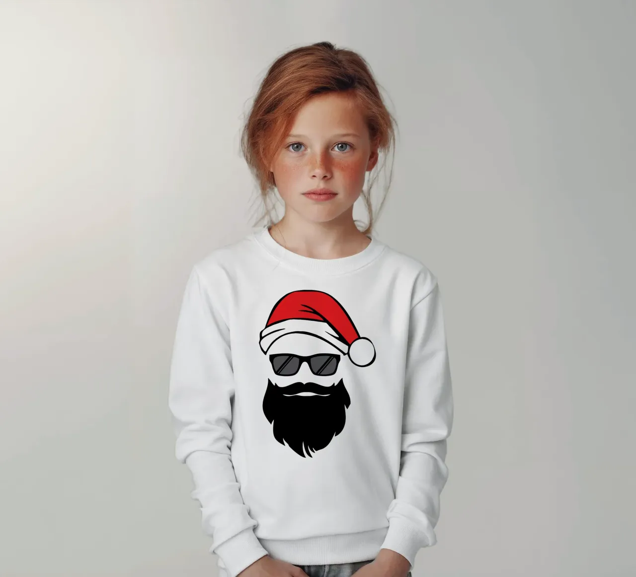 Babbo Natale faccia buffa art design felpa bambino da vickeyroads