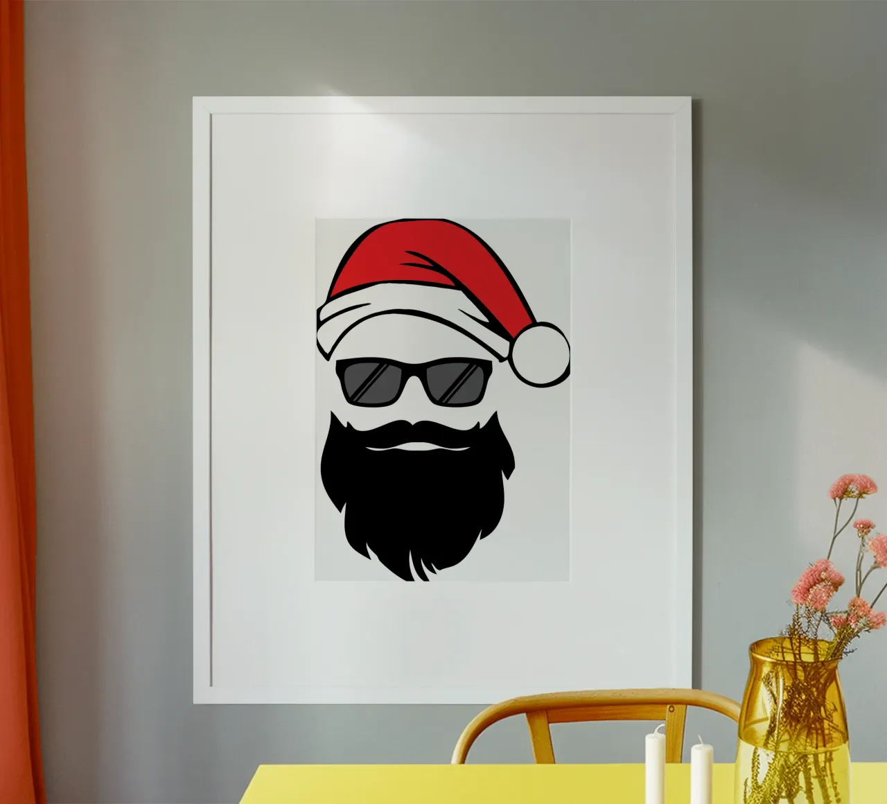 kerstman grappig gezicht kunstontwerp hahnemühle van vickeyroads