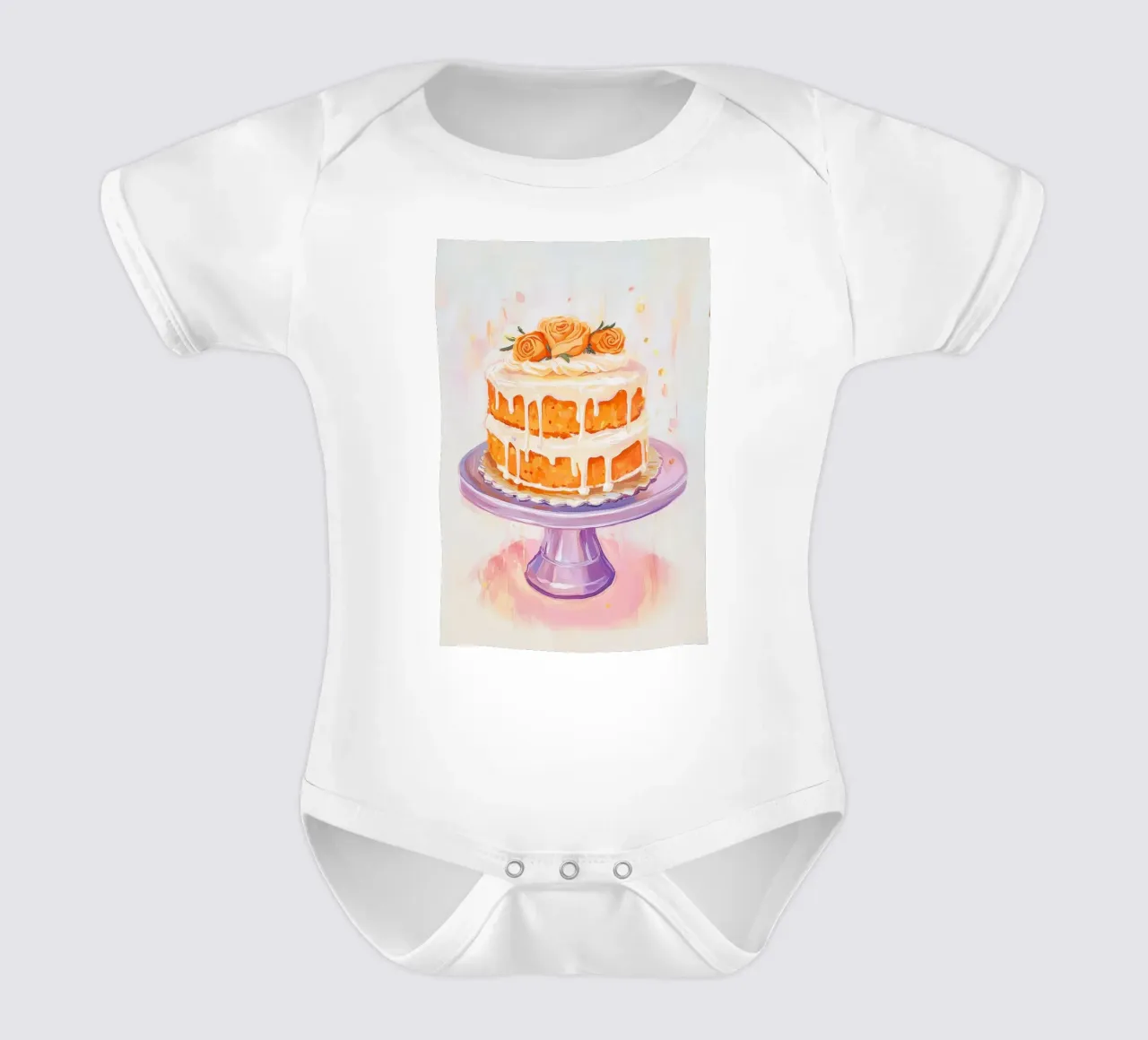 Torta di carote a due piani body neonato maniche corte da Melloi Art Print