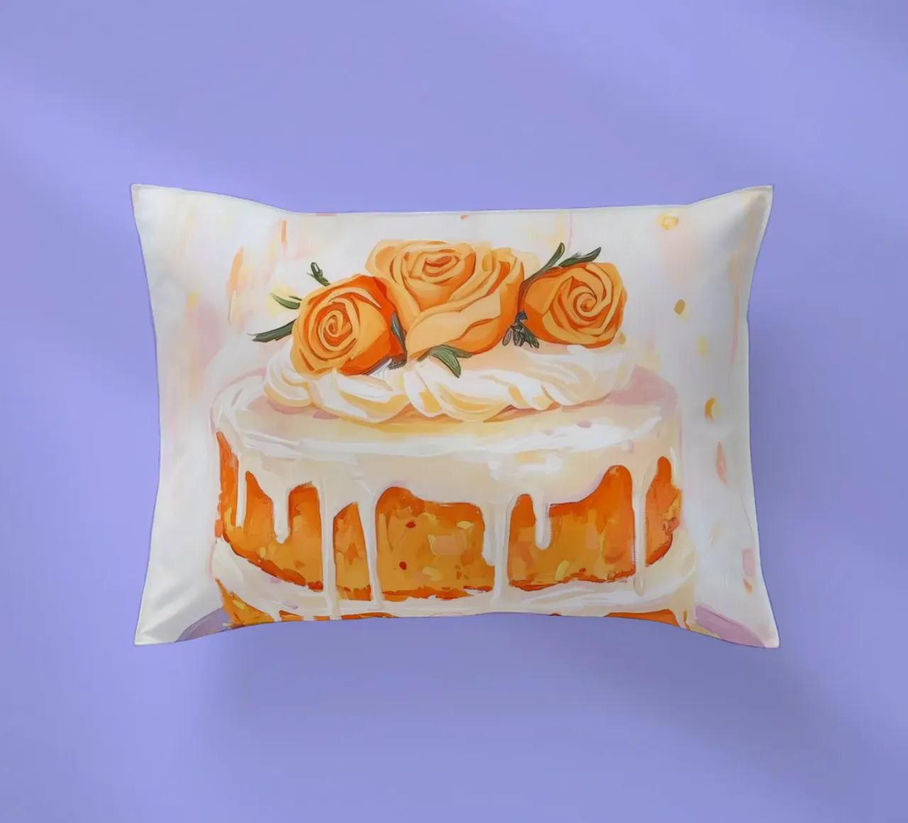 Torta di carote a due piani cuscino da Melloi Art Print