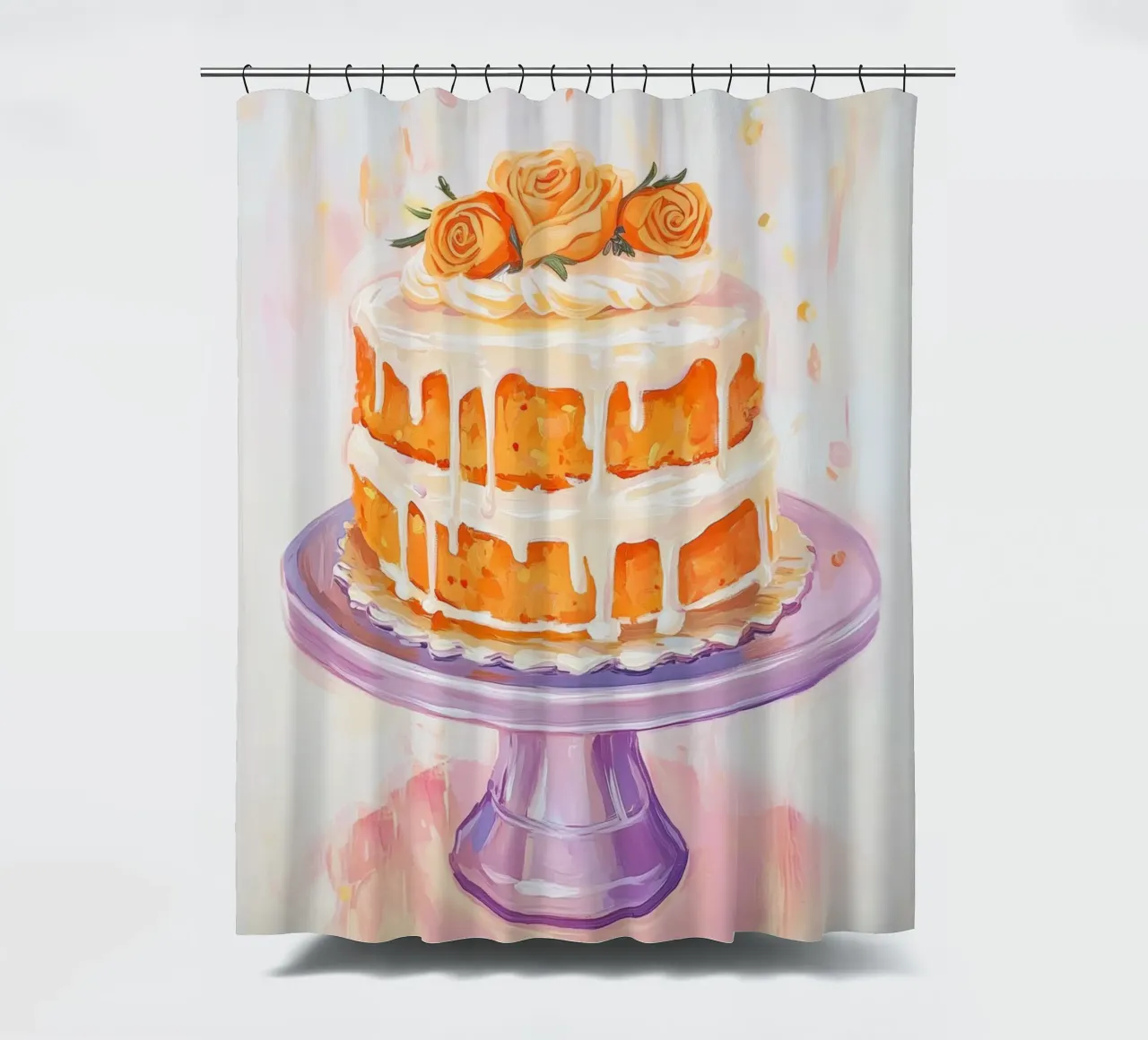 Torta di carote a due piani tenda da doccia da Melloi Art Print