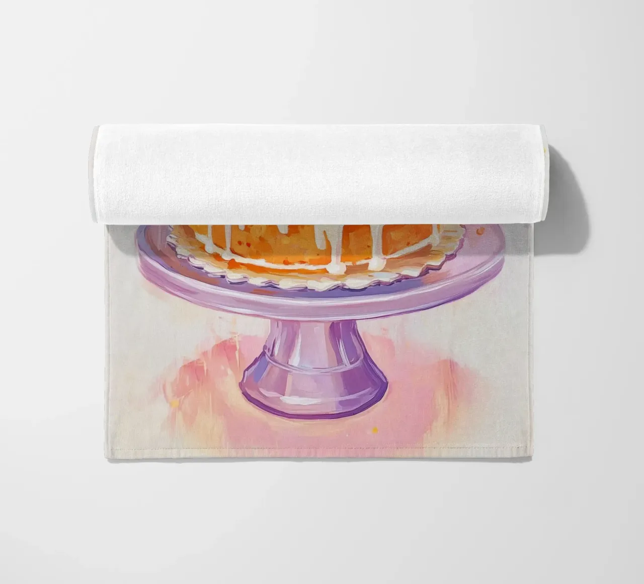 Torta di carote a due piani telo mare da Melloi Art Print
