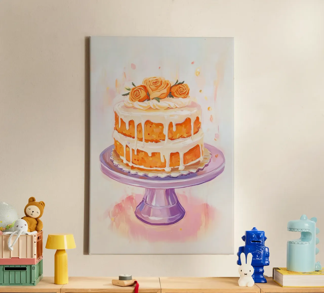 Torta di carote a due piani tela da Melloi Art Print