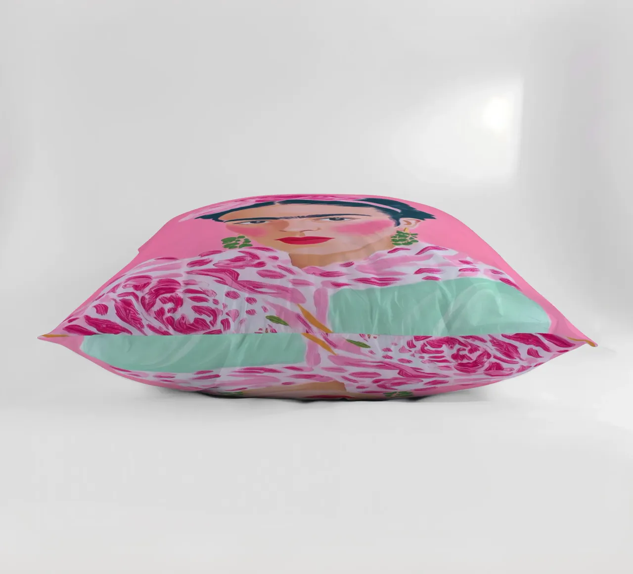 Frida Elegant Flowers Beauty decorative cushion by Carinaprint