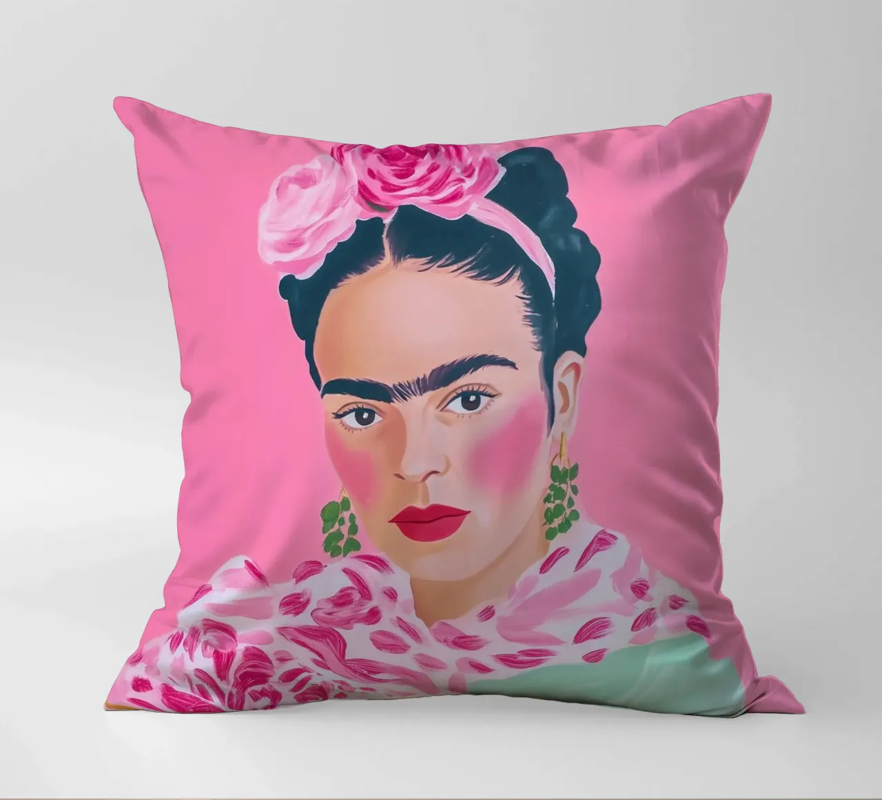 Frida Elegant Flowers Beauty decorative cushion by Carinaprint