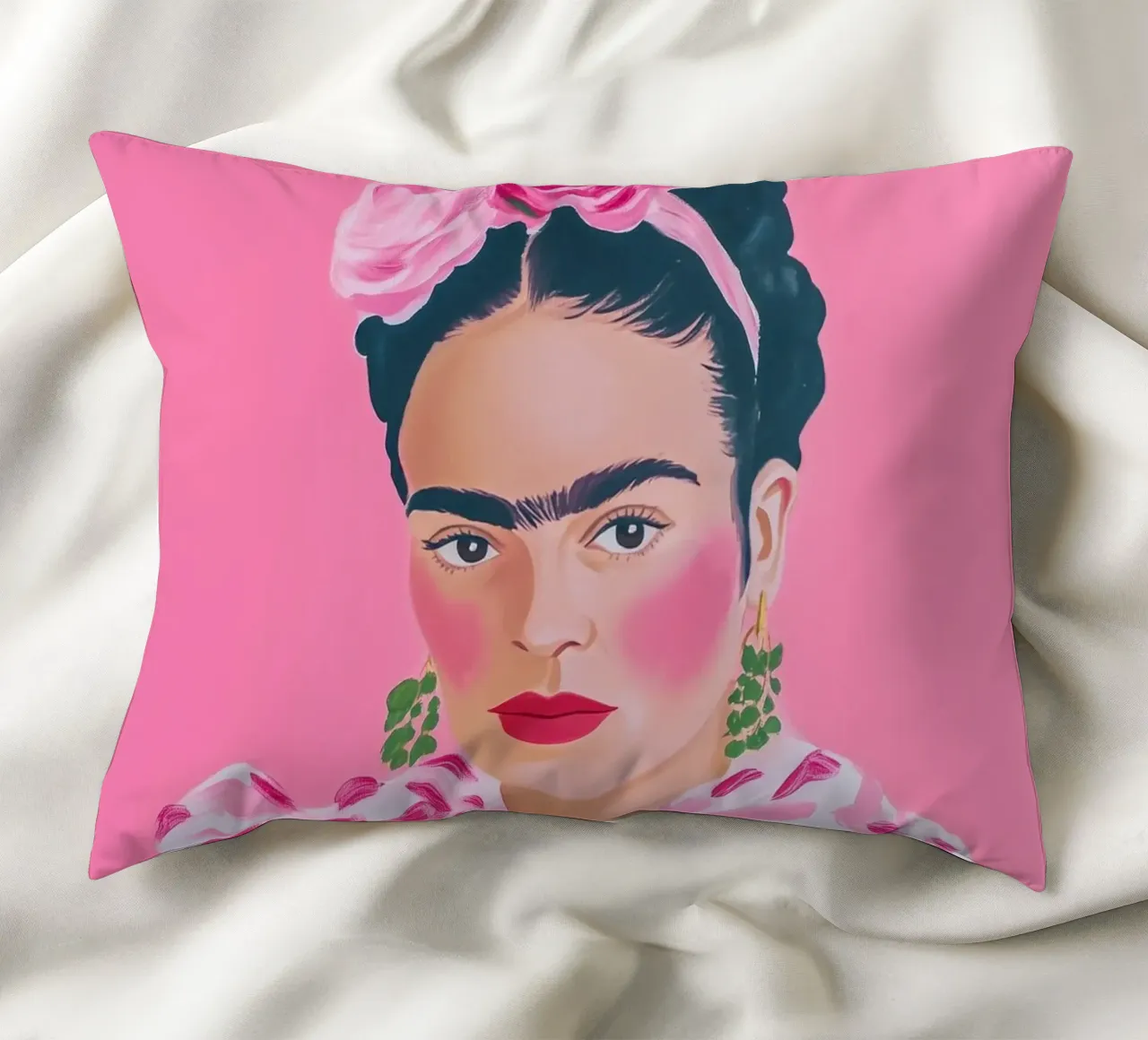 Frida Elegant Flowers Beauty decorative cushion by Carinaprint