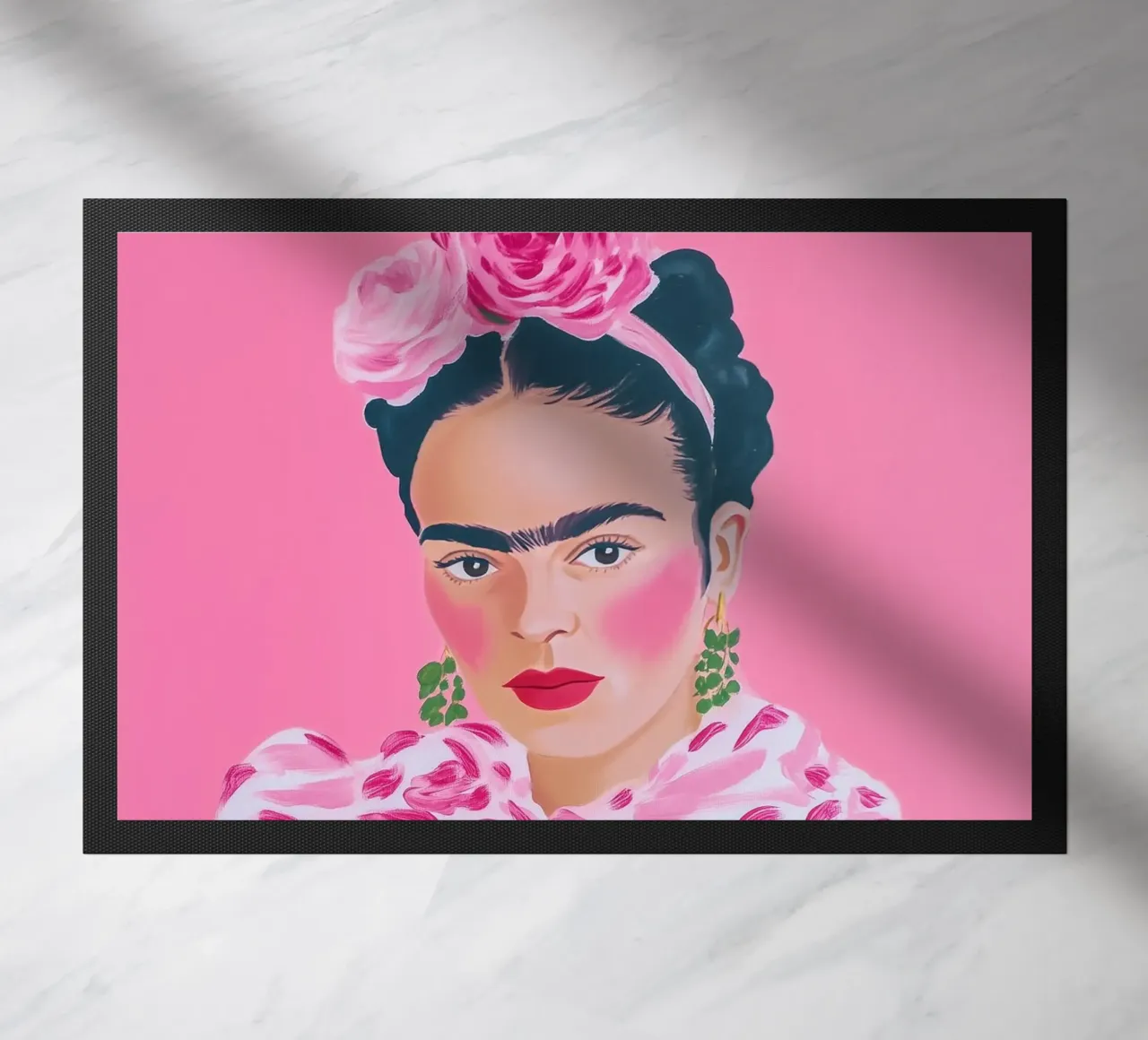 Frida Elegant Flowers Beauty doormat by Carinaprint