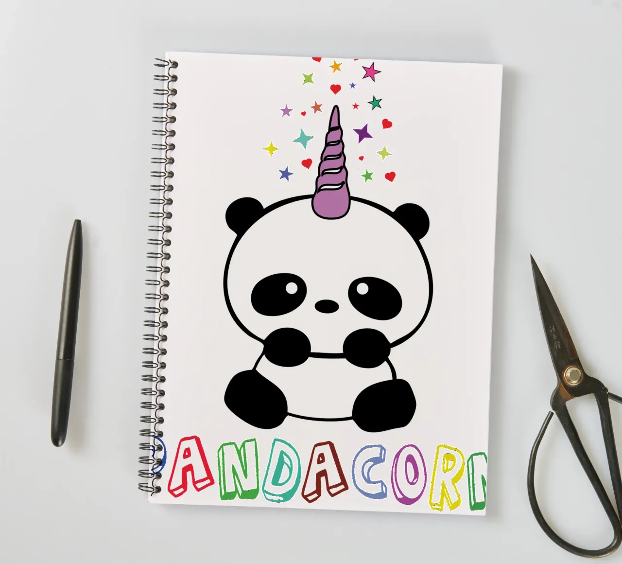 pandacorn spiral notebook by vickeyroads