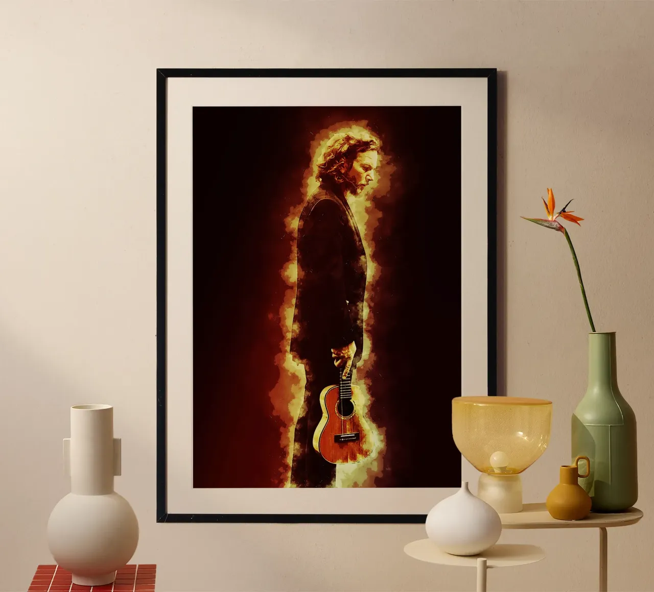 La canzone dell'ukulele poster con telaio in plastica da neonartroom