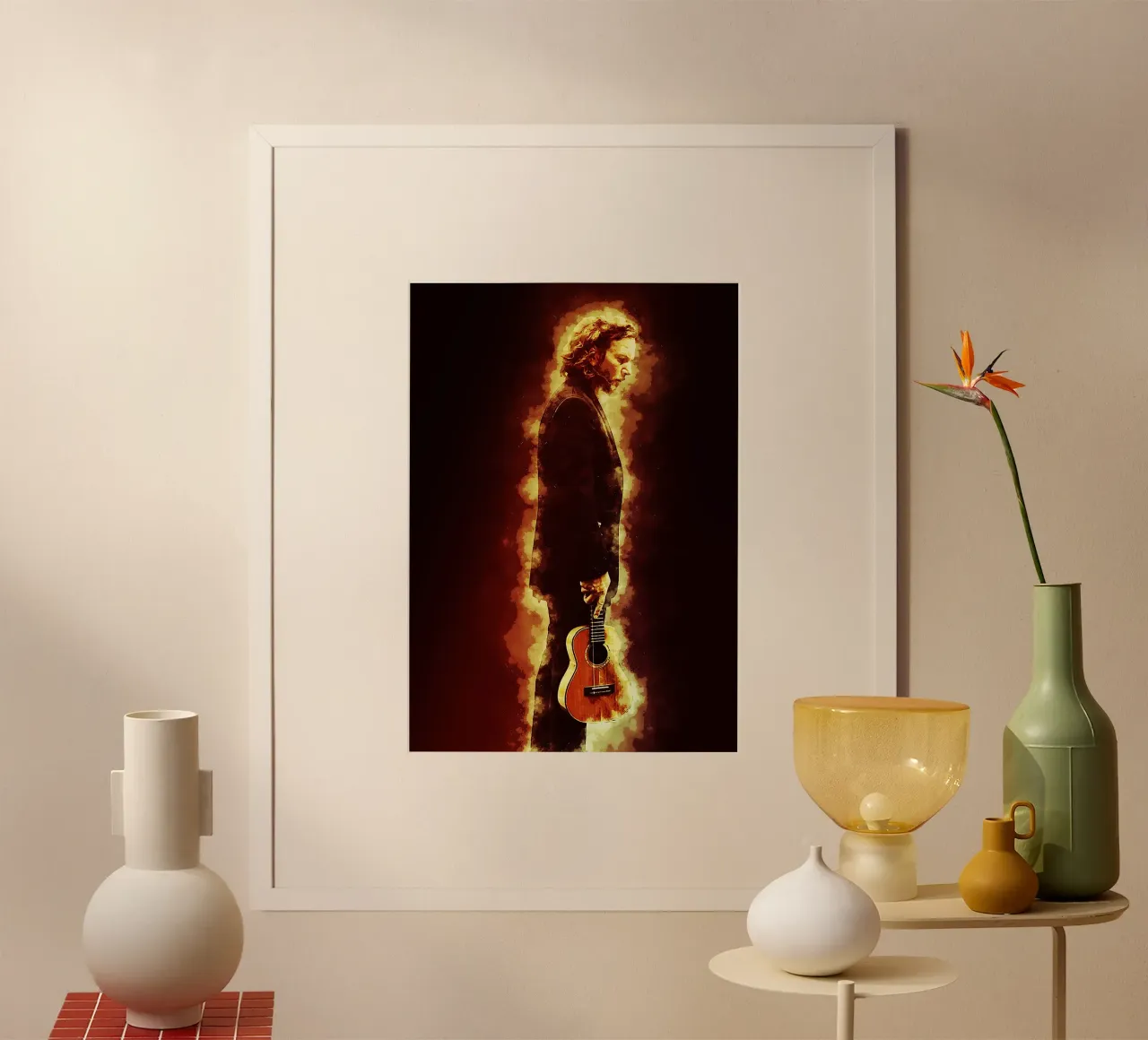La canzone dell'ukulele poster con telaio in plastica da neonartroom