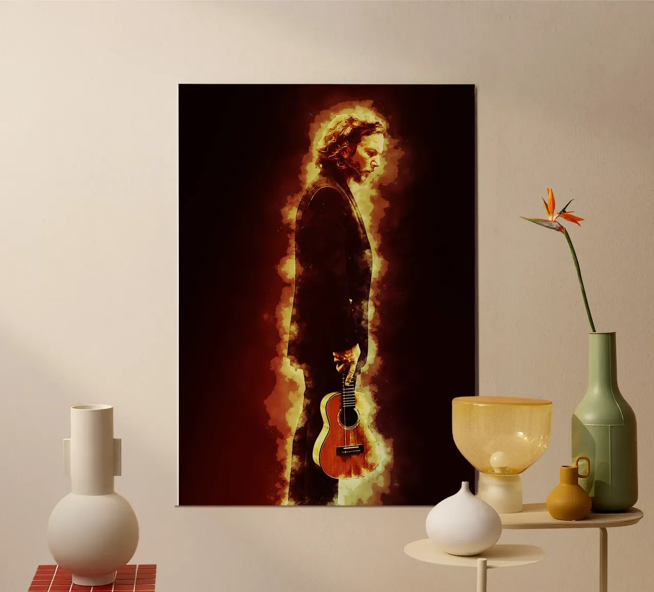 La canzone dell'ukulele poster con telaio in plastica da neonartroom