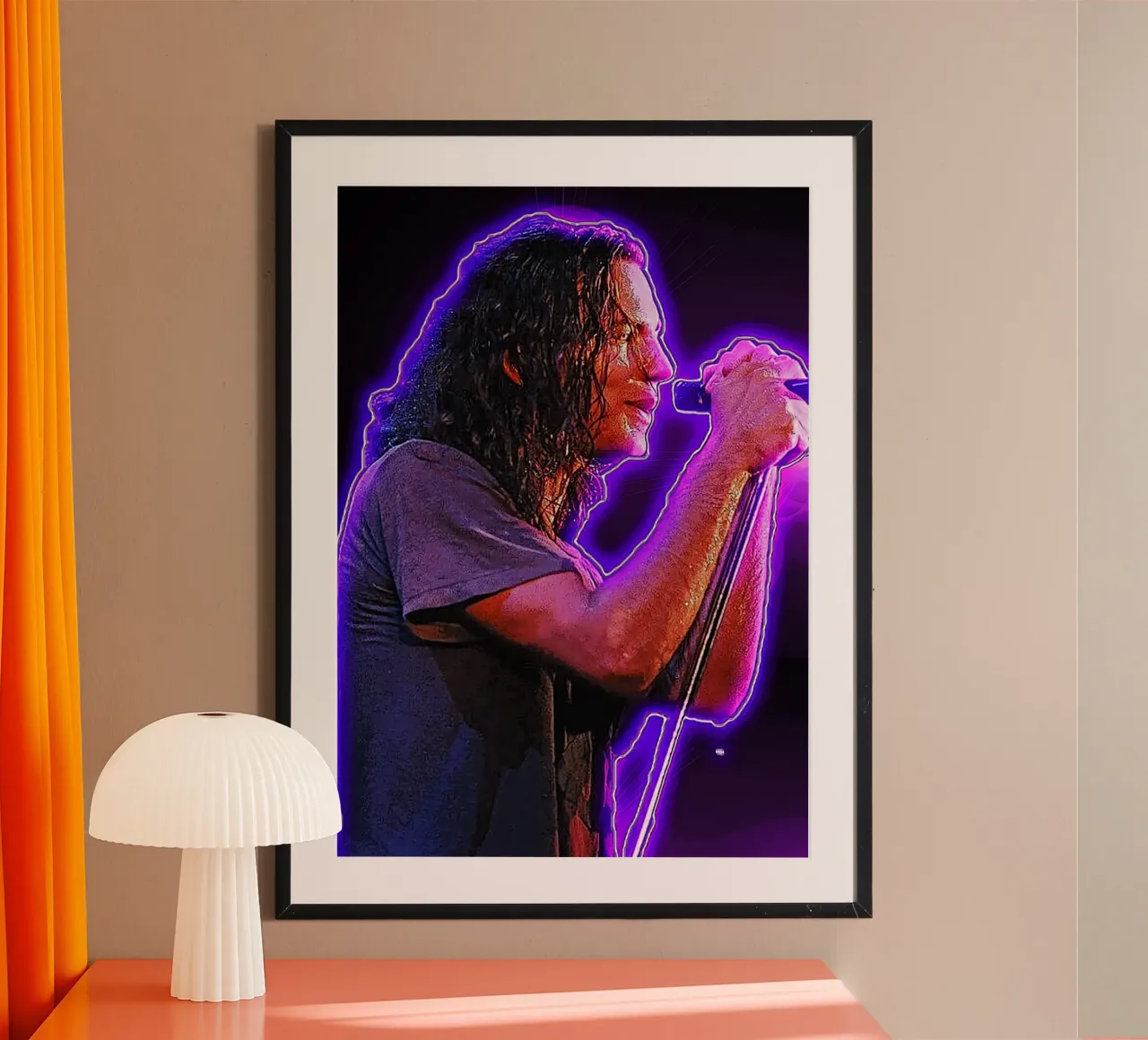 Vedder Neon poster con telaio in plastica da neonartroom
