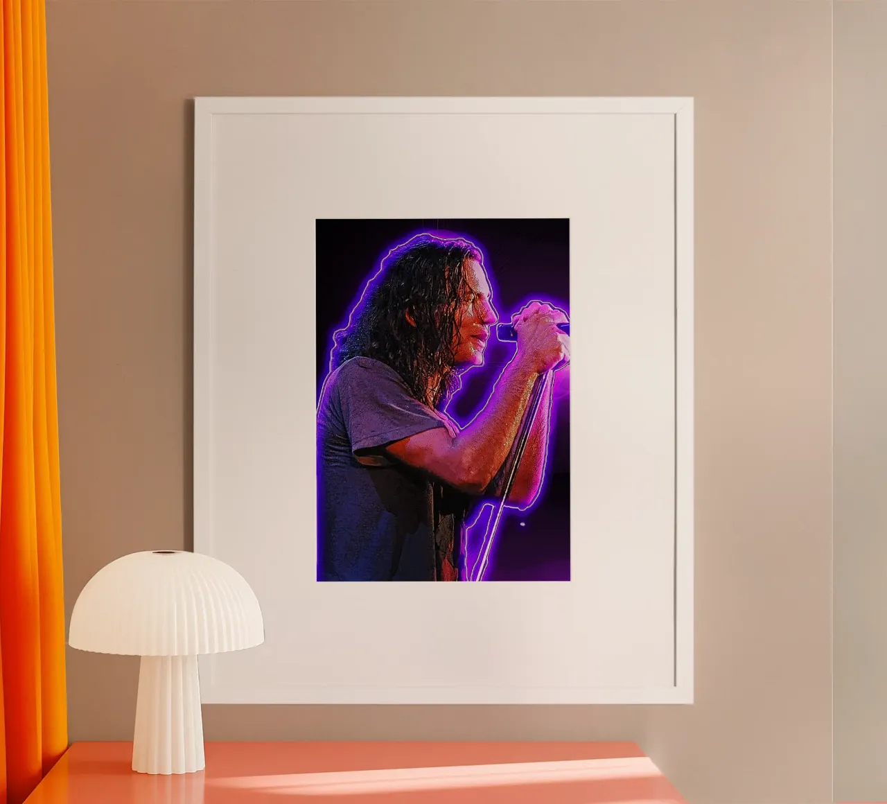 Vedder Neon poster con telaio in plastica da neonartroom