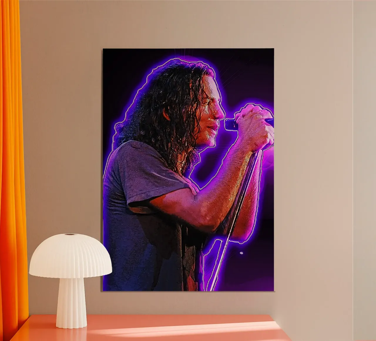 Vedder Neon poster con telaio in plastica da neonartroom