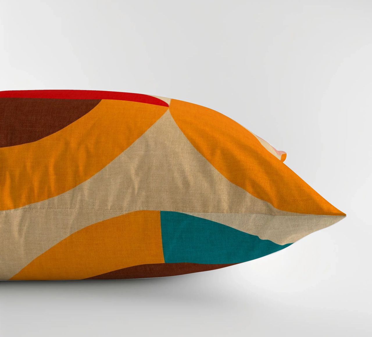 Playful Mid Mod Geometry • Warm Textured Autumnal decorative cushion by Dominique Vari Abstract