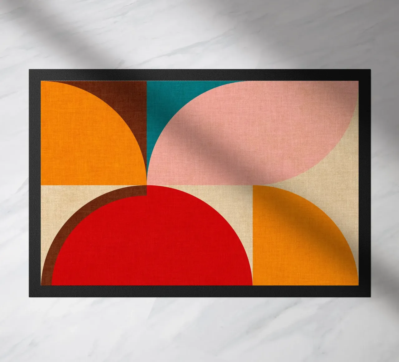 Geometría lúdica Mid Mod - Textura cálida otoñal felpudo de Dominique Vari Abstract