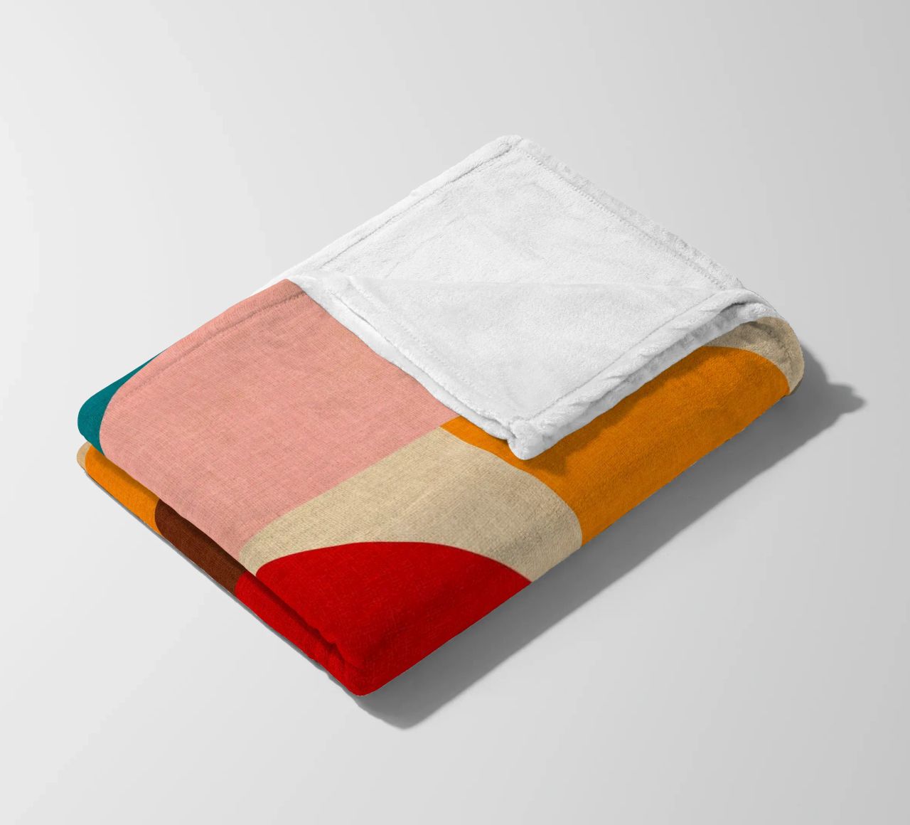 Playful Mid Mod Geometry • Warm Textured Autumnal fleece blanket by Dominique Vari Abstract