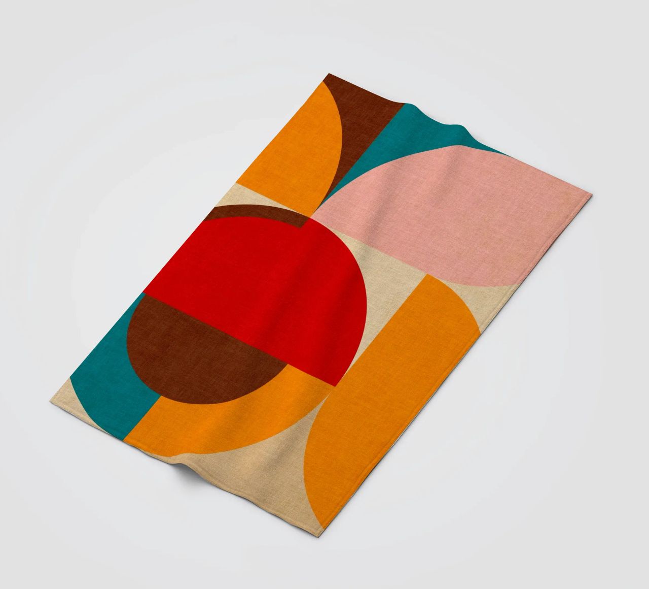 Playful Mid Mod Geometry • Warm Textured Autumnal fleece blanket by Dominique Vari Abstract