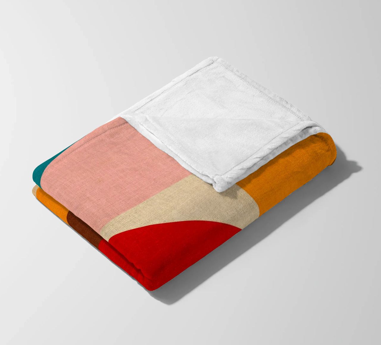 Playful Mid Mod Geometry • Warm Textured Autumnal fleece blanket by Dominique Vari Abstract