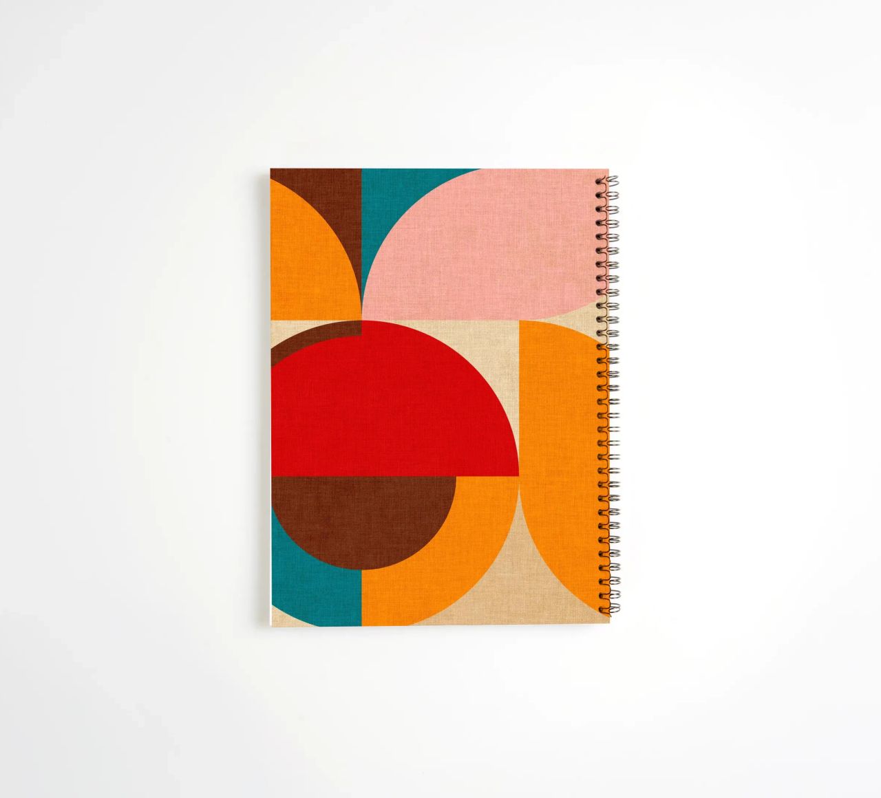 Playful Mid Mod Geometry • Warm Textured Autumnal spiral notebook by Dominique Vari Abstract