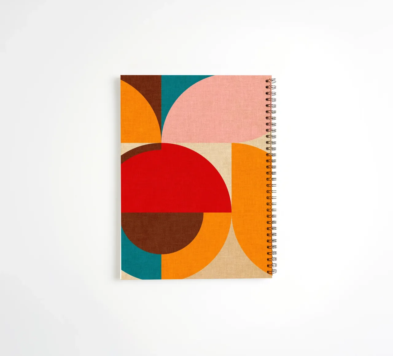 Geometría lúdica Mid Mod - Textura cálida otoñal cuaderno de espiral de Dominique Vari Abstract