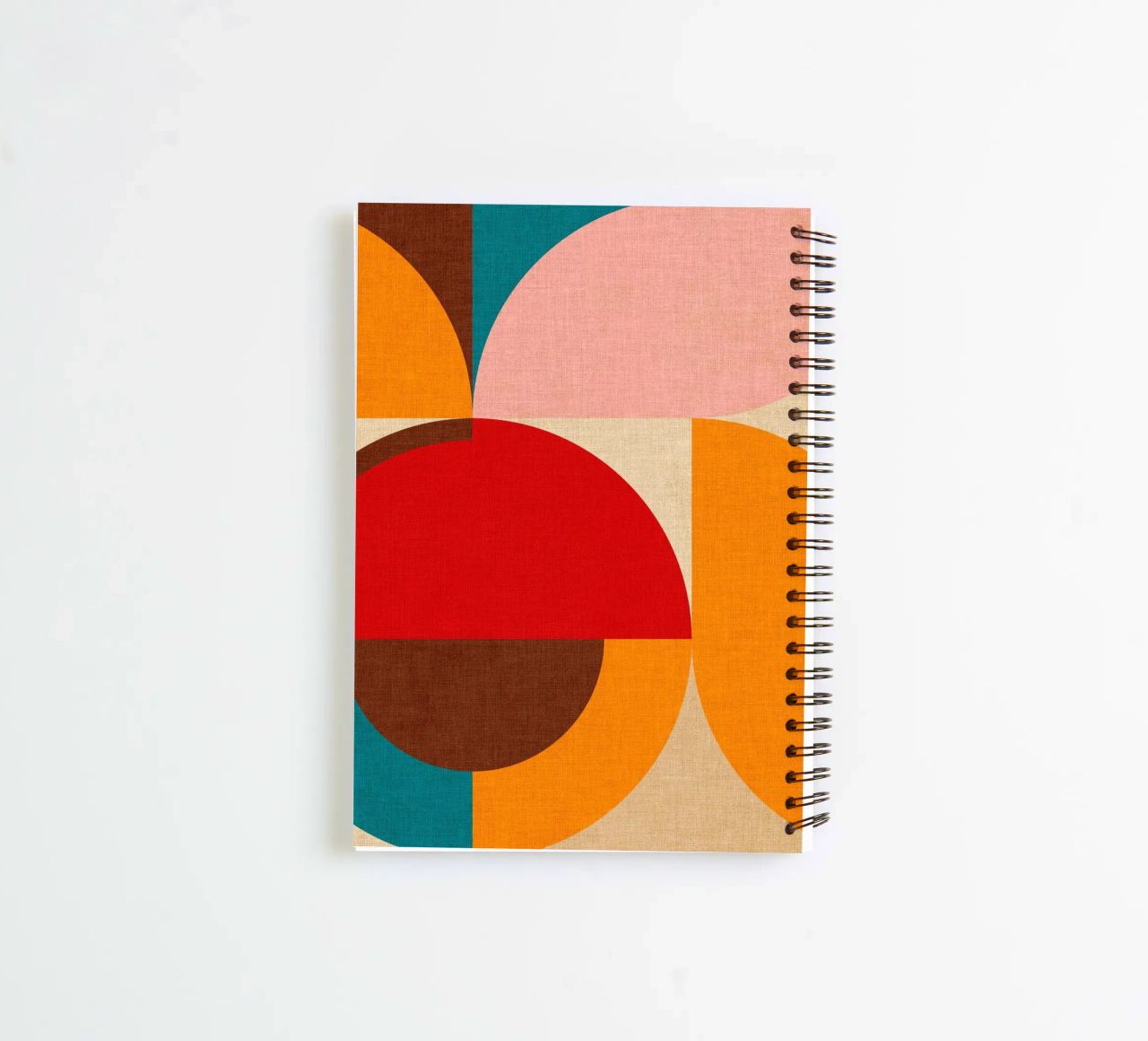 Playful Mid Mod Geometry • Warm Textured Autumnal spiral notebook by Dominique Vari Abstract