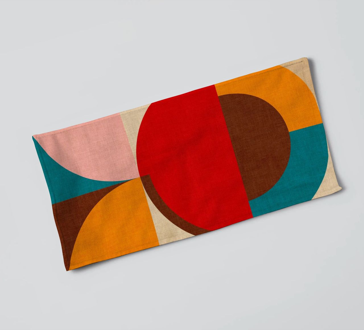Playful Mid Mod Geometry • Warm Textured Autumnal towel by Dominique Vari Abstract