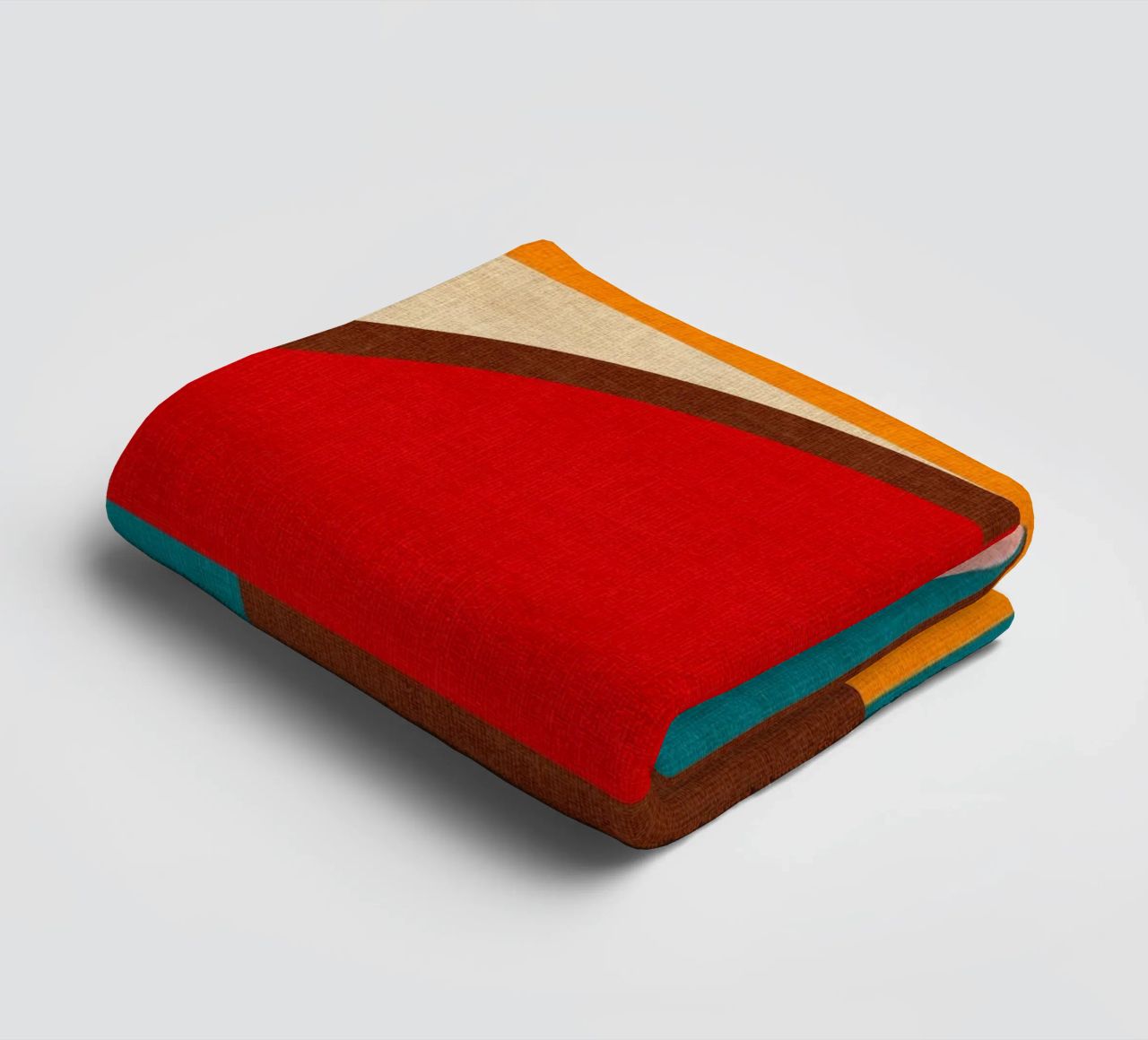 Playful Mid Mod Geometry • Warm Textured Autumnal towel by Dominique Vari Abstract