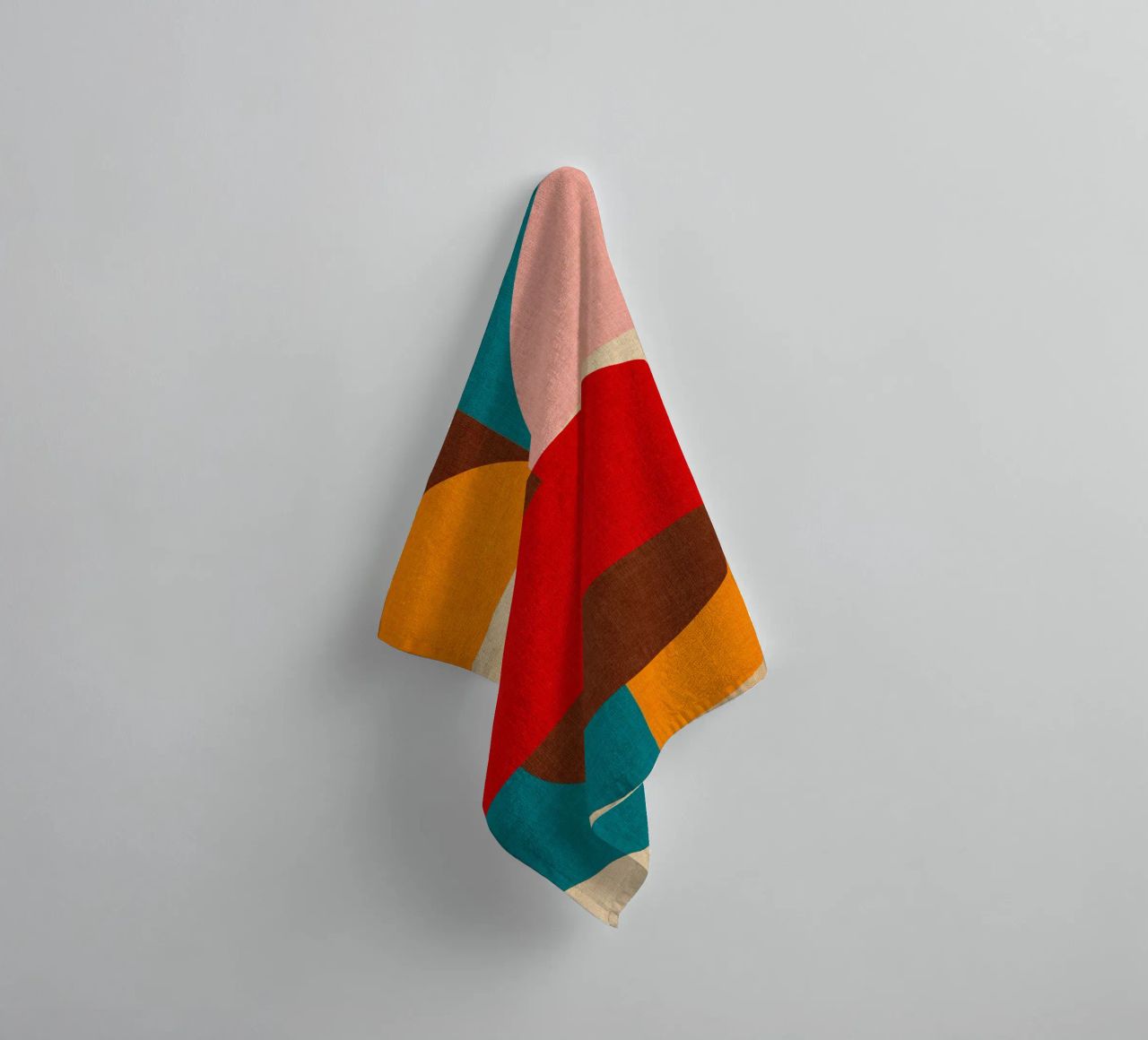 Playful Mid Mod Geometry • Warm Textured Autumnal towel by Dominique Vari Abstract